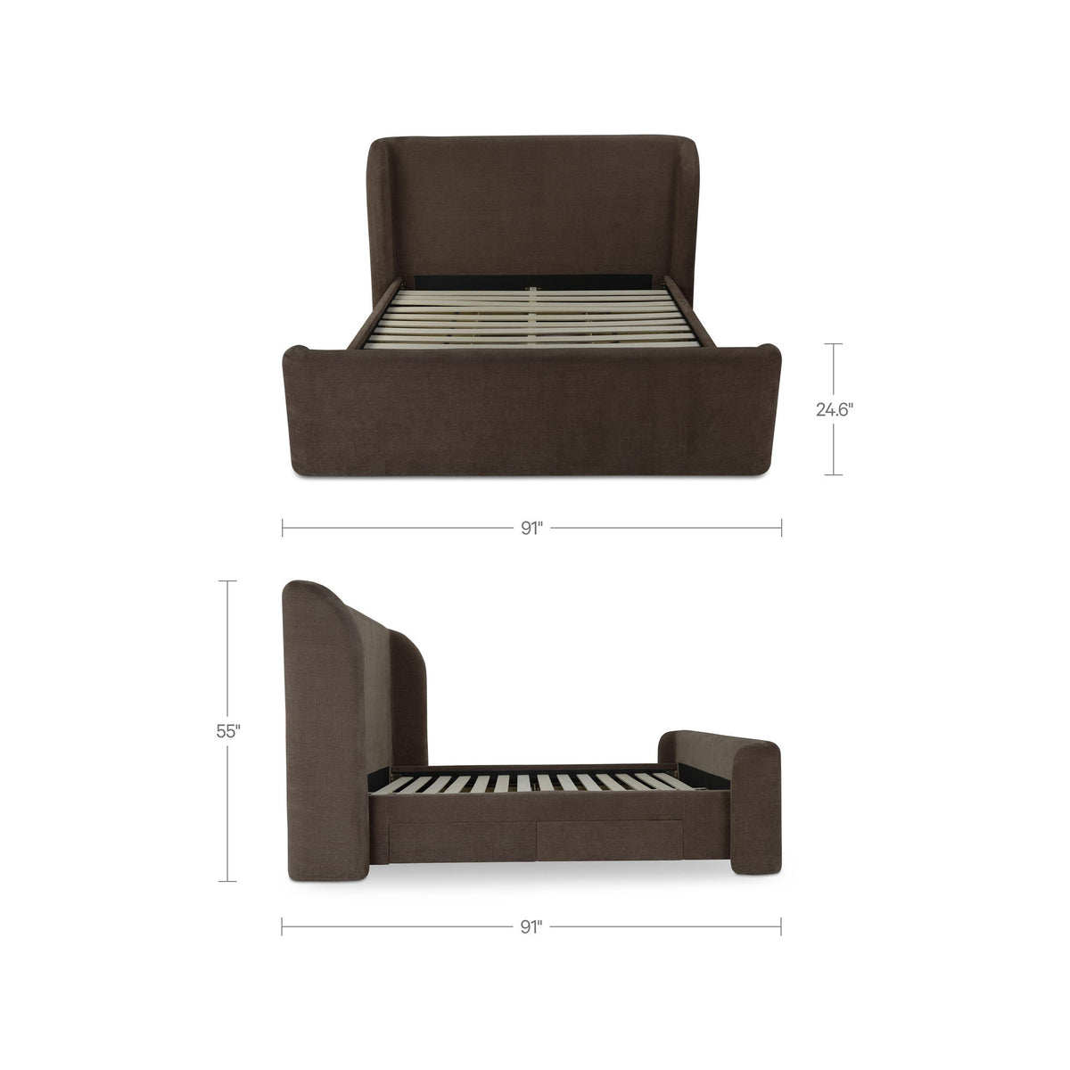 Sophia - King Bed - Brown