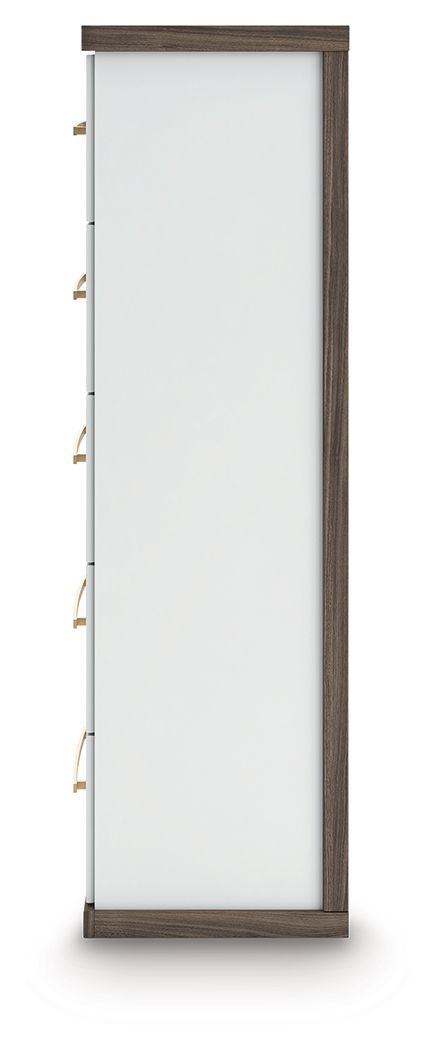 Kendanport - Brown / White - Five Drawer Chest