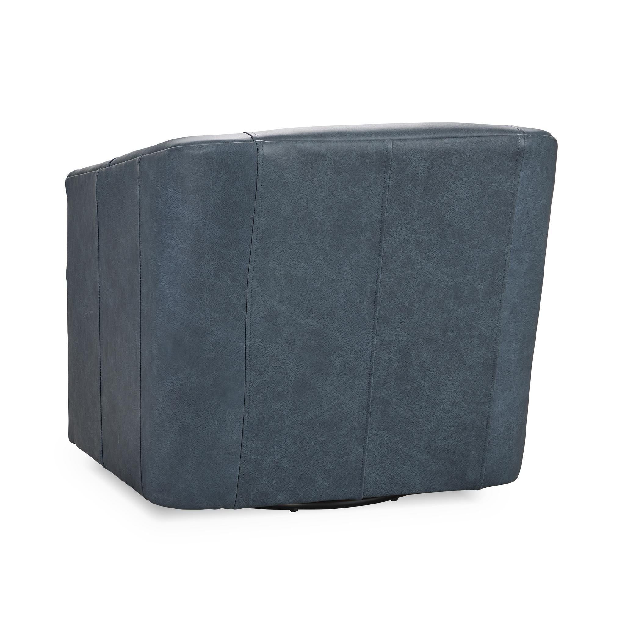 Vernon - Top Grain Leather Swivel Chair El Paso