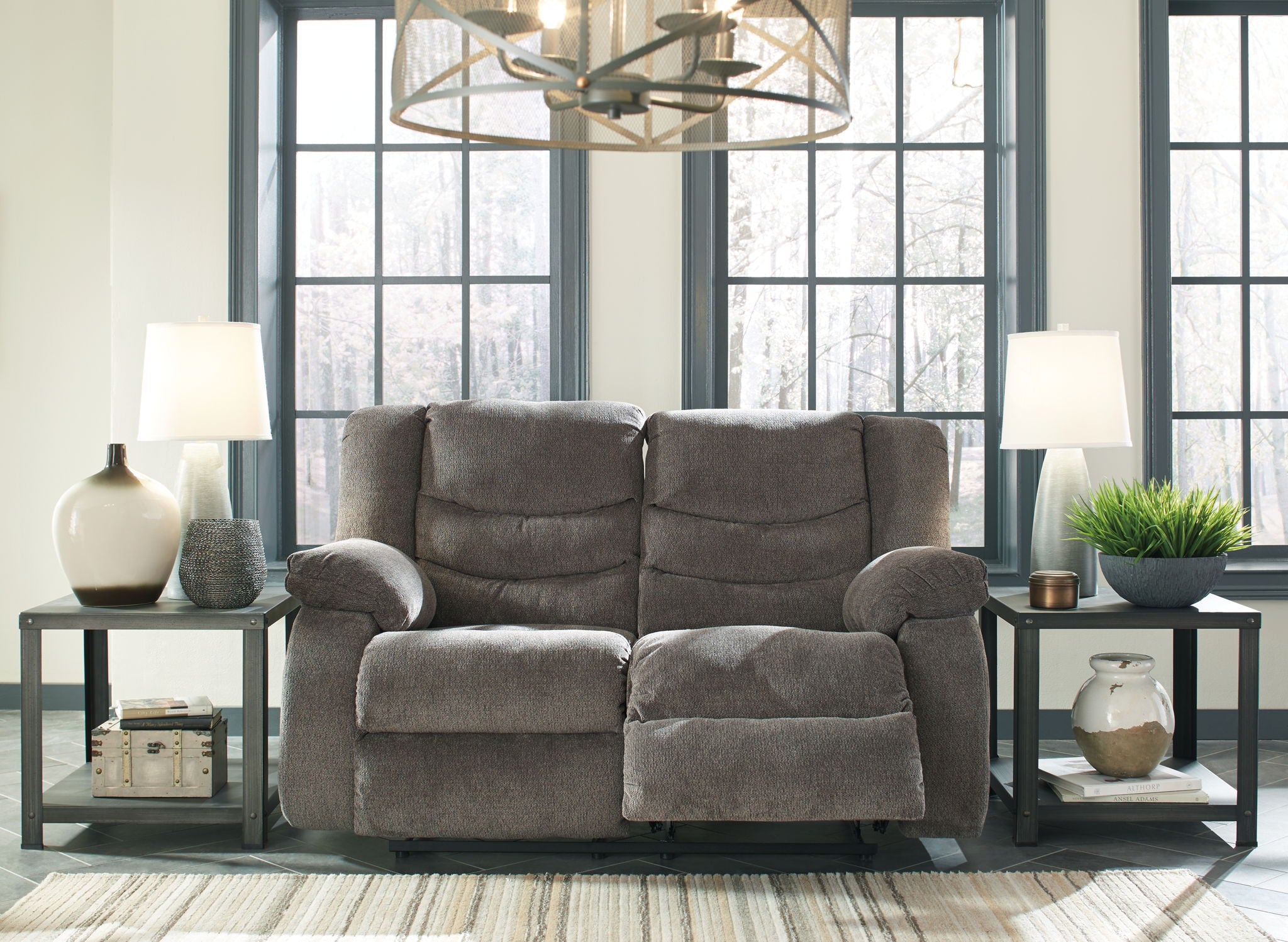 Tulen - 3 Pc. - Reclining Sofa, Reclining Loveseat, Rocker Recliner - Gray
