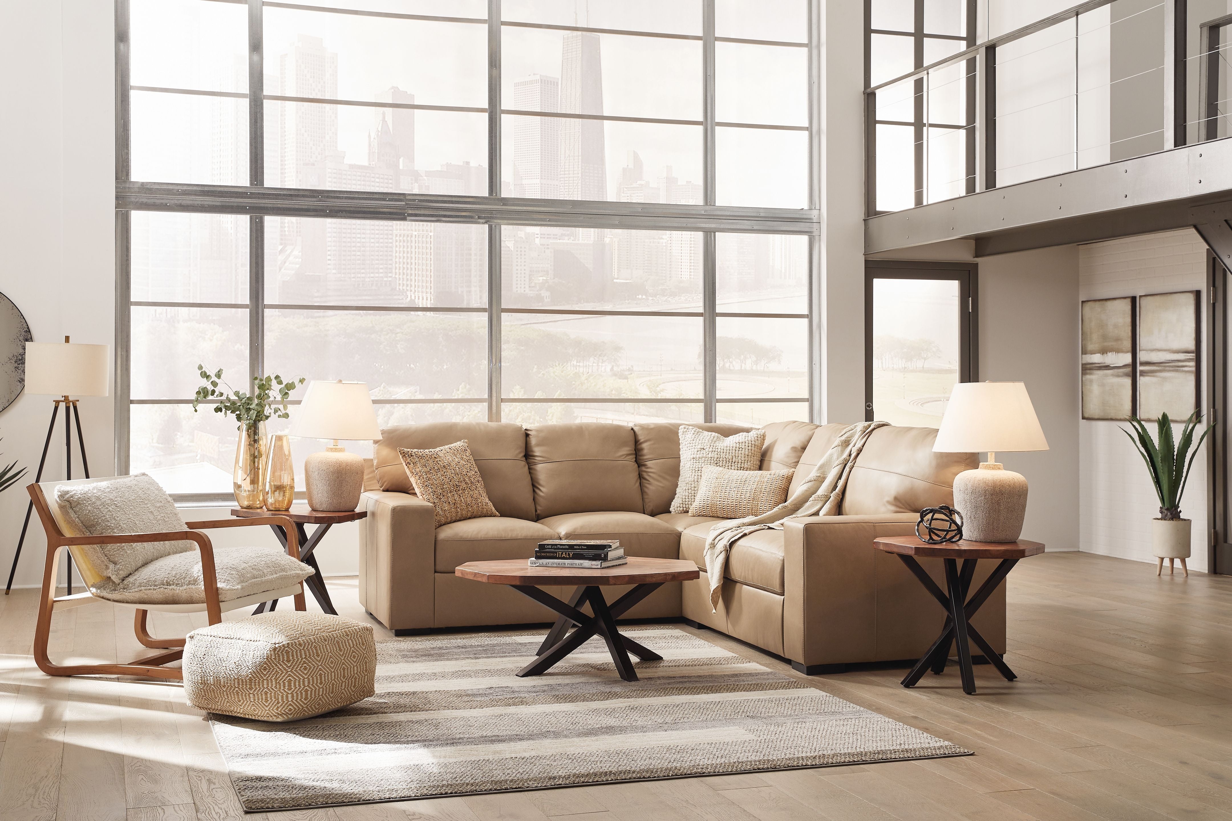 Bandon - Sectional - Leather Match