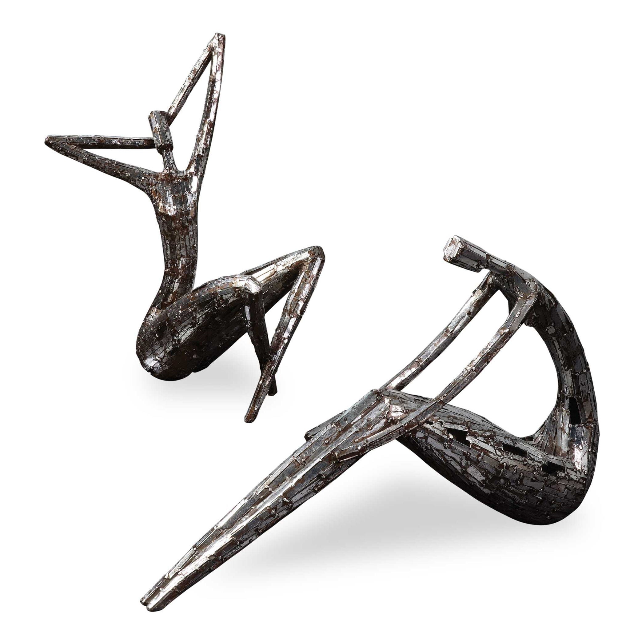 Dahy - Statues (Set of 2) - Antique Silver