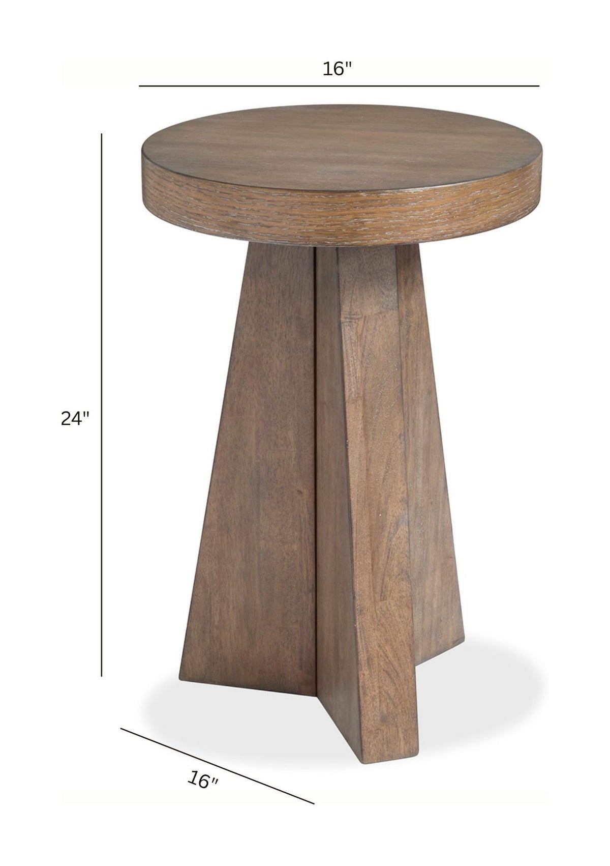 Lansbury - Round Accent End Table - Antique Wheat