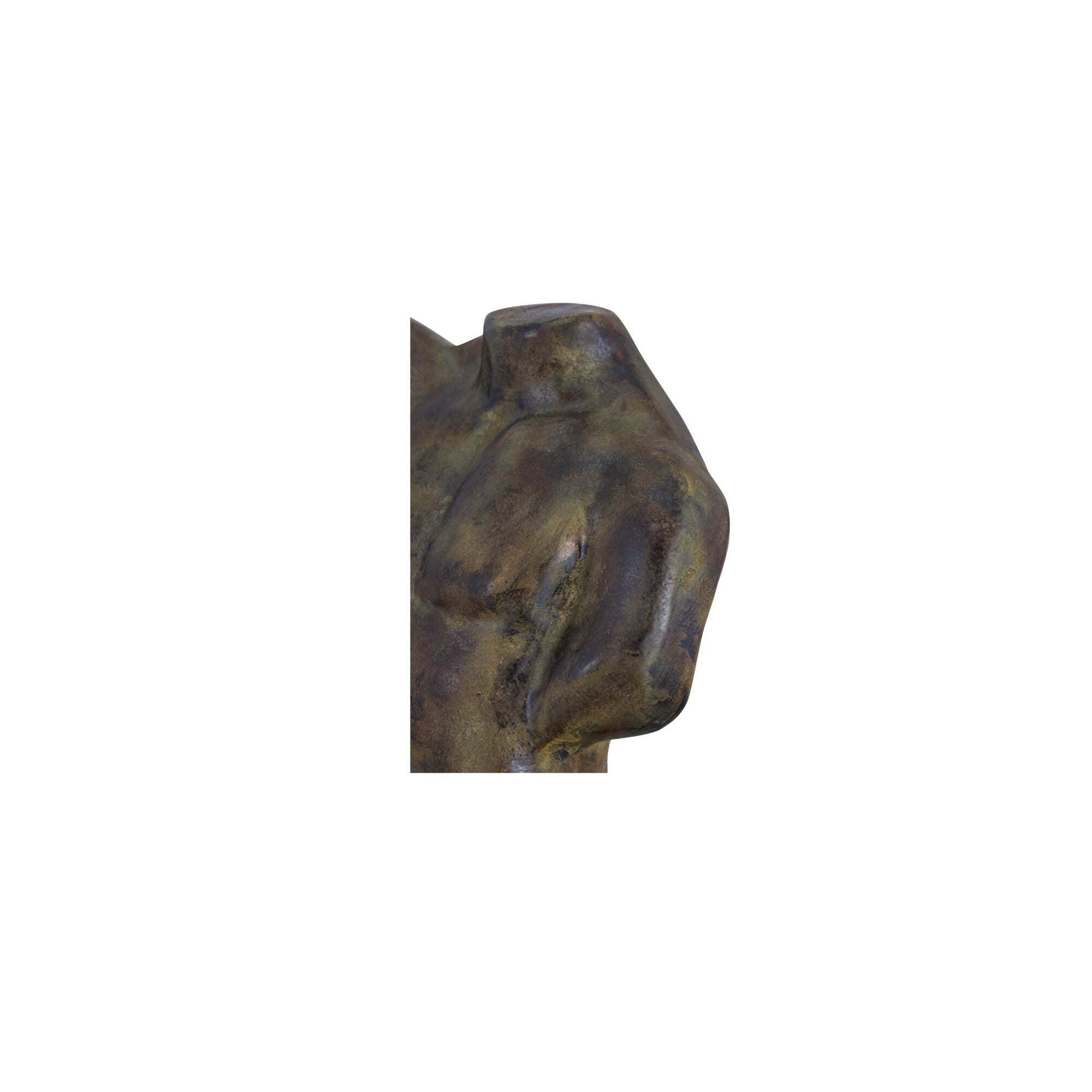 Victor - Cast Aluminum Sculpture - Dark Green Patina / Brown
