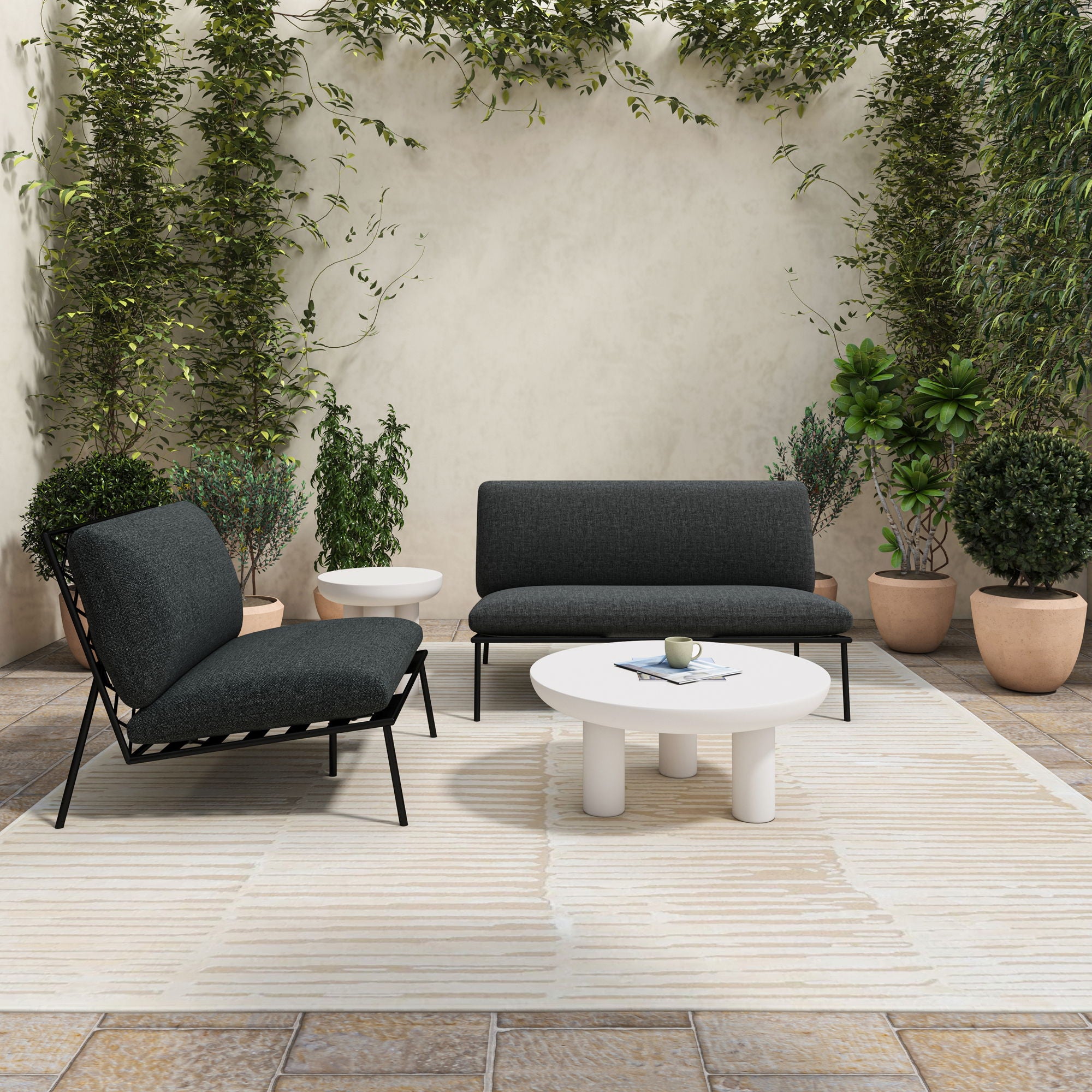 Salma - Outdoor Accent Chair - Charcoal
