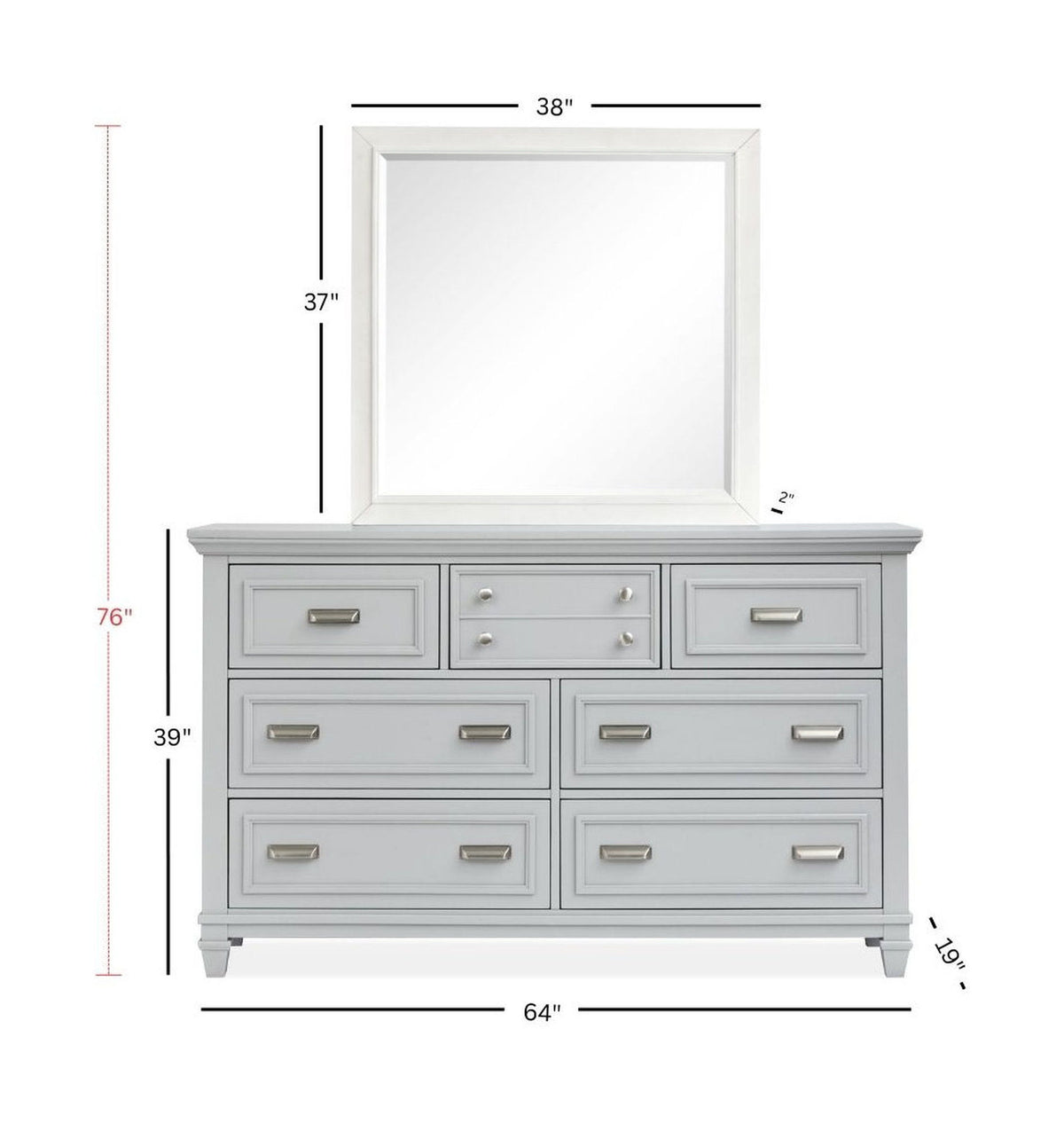 Charleston - Drawer Dresser With Landscape Mirror