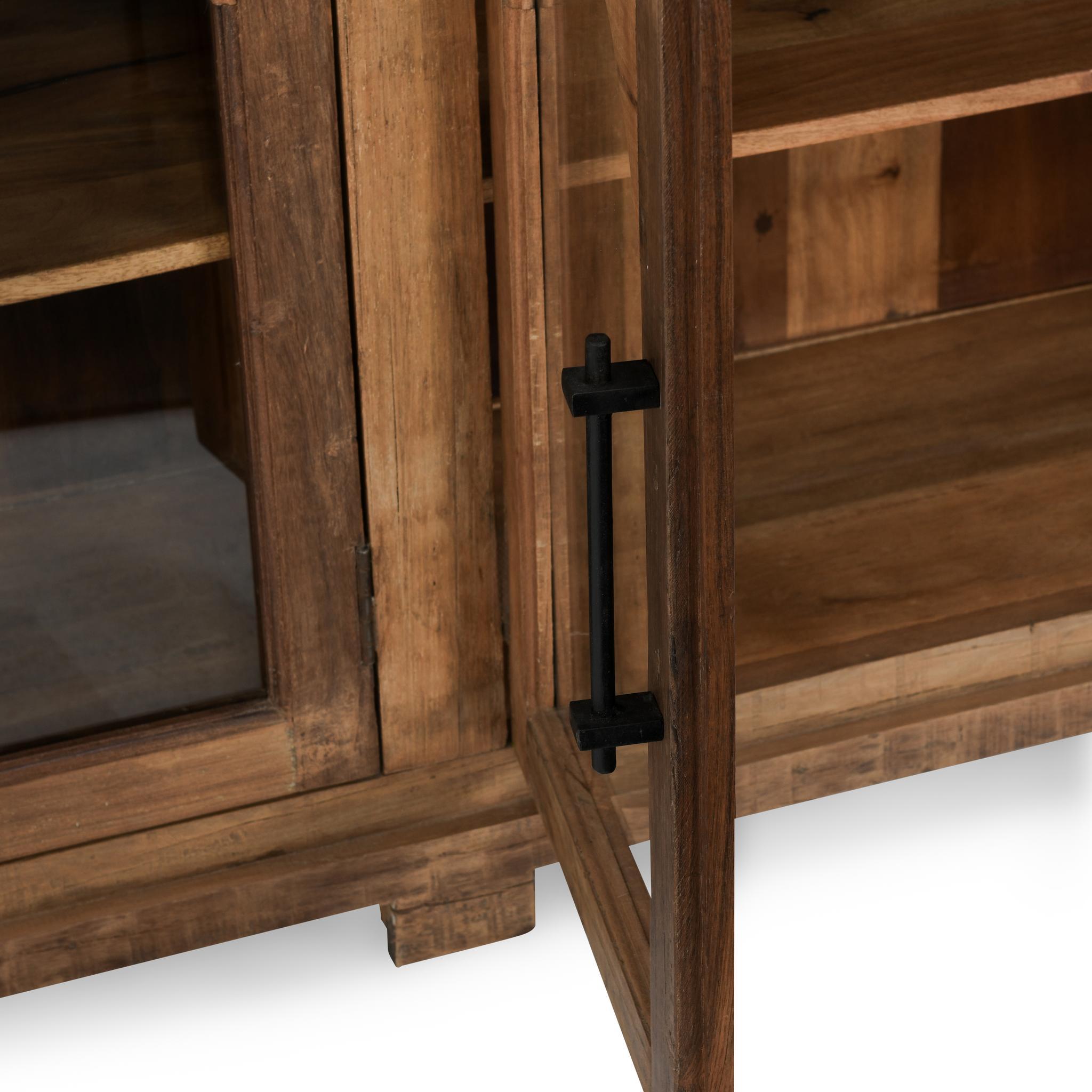 Zion - Reclaimed Wood 4 Door Cabinet - Natural