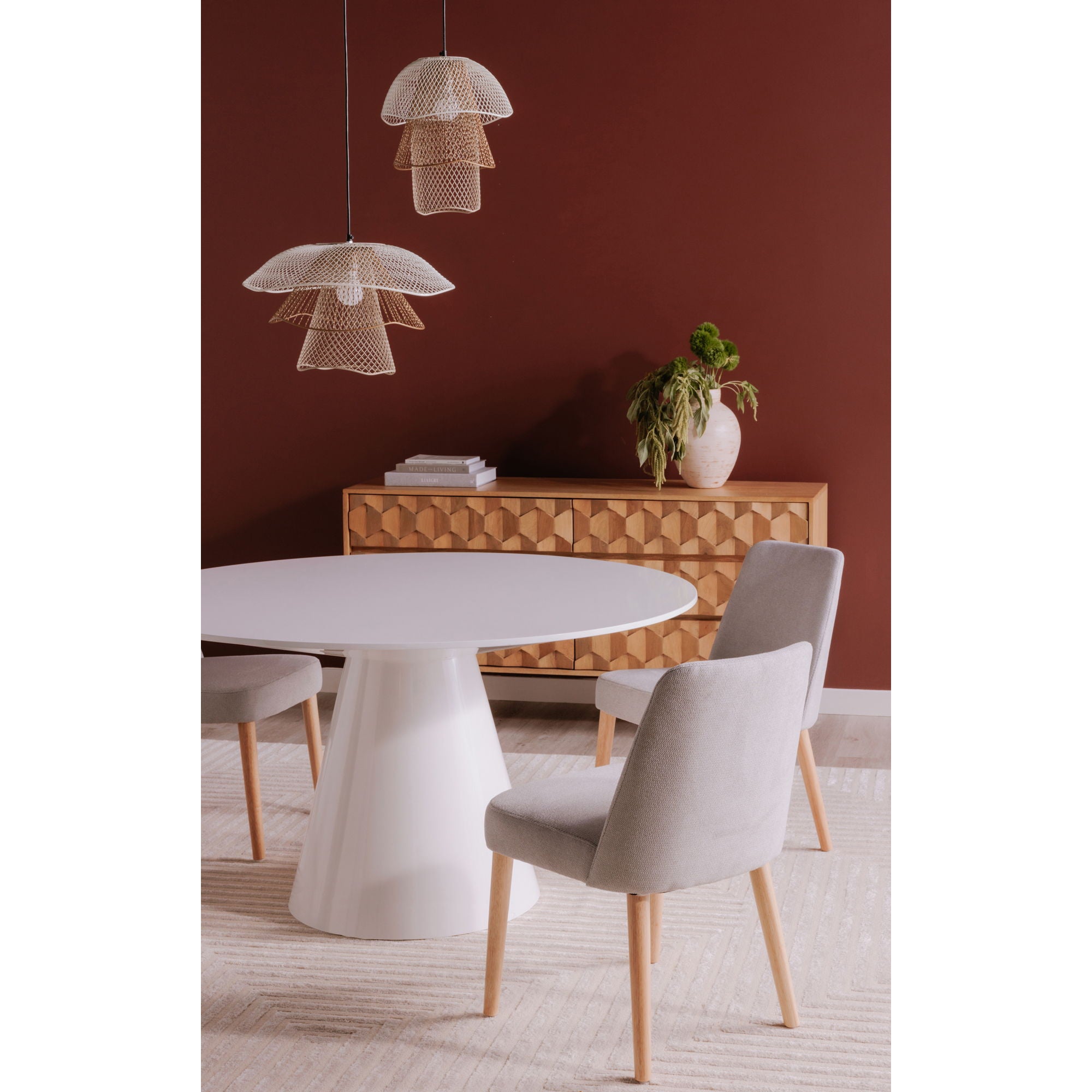 Otago - Round Dining Table - High Gloss White