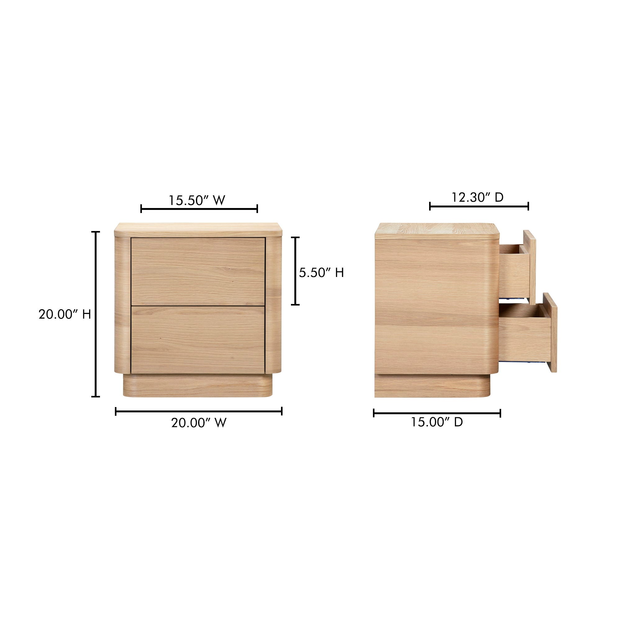 Round Off - Tall Nightstand - Light Brown