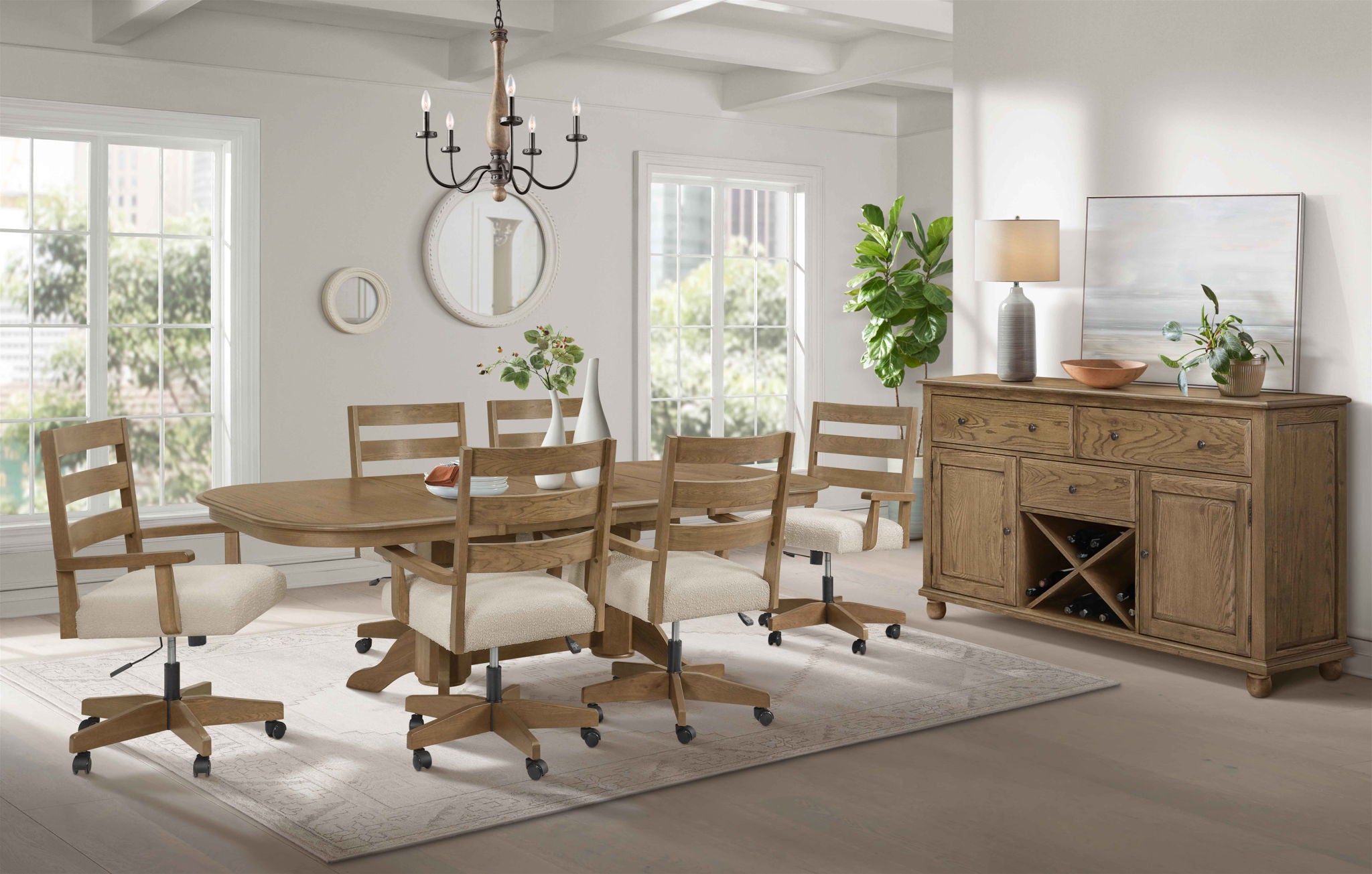 Colonial Oak - Trestle Table - Weathered Chestnut