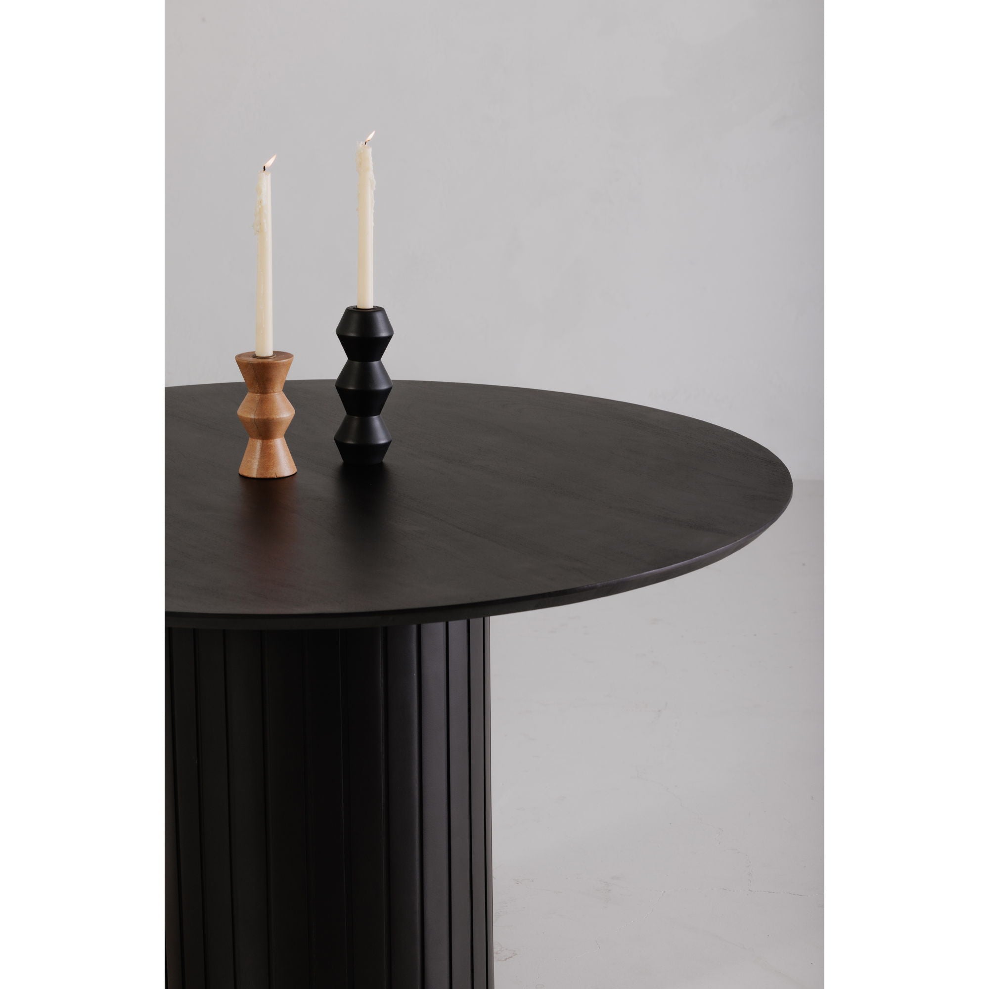 Povera - Acacia Wood Round Dining Table - Black