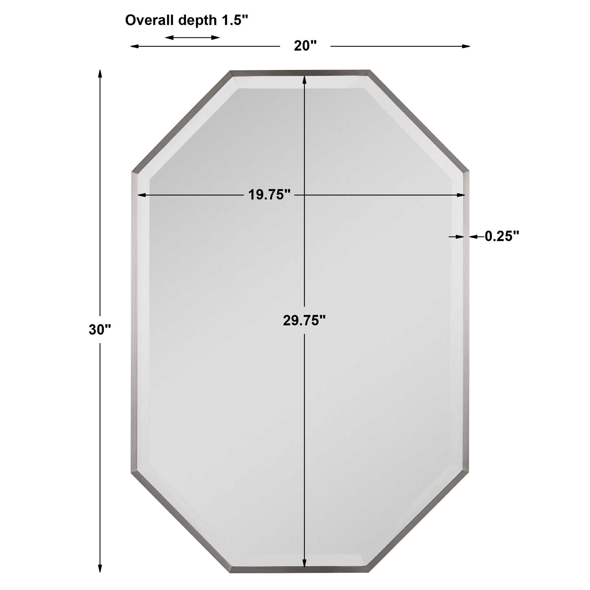 Stuartson - Octagon Vanity Mirror - Pearl Silver