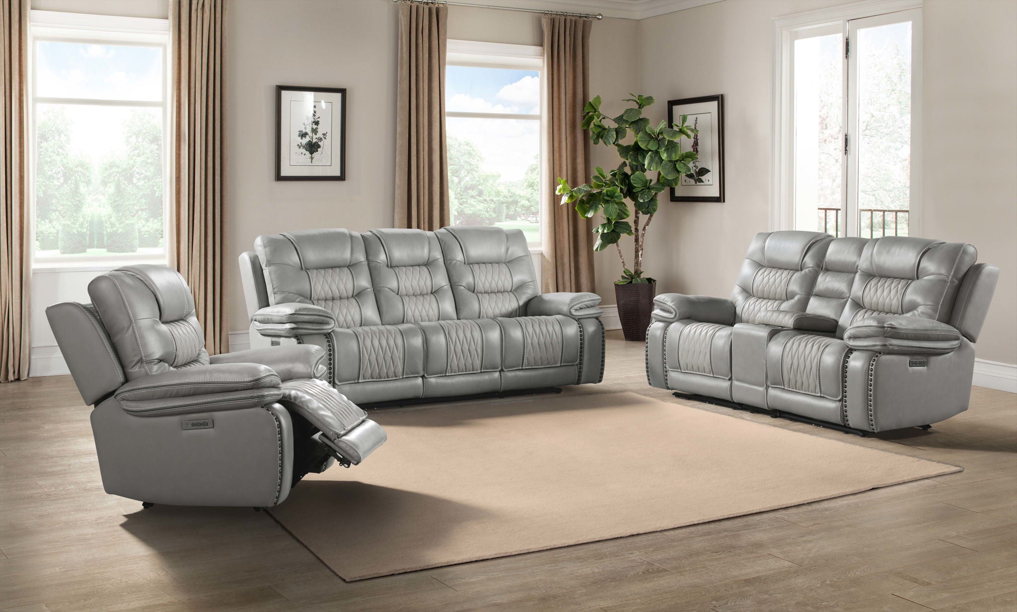 Cody - Dual-Power Sofa - Santorini Solana