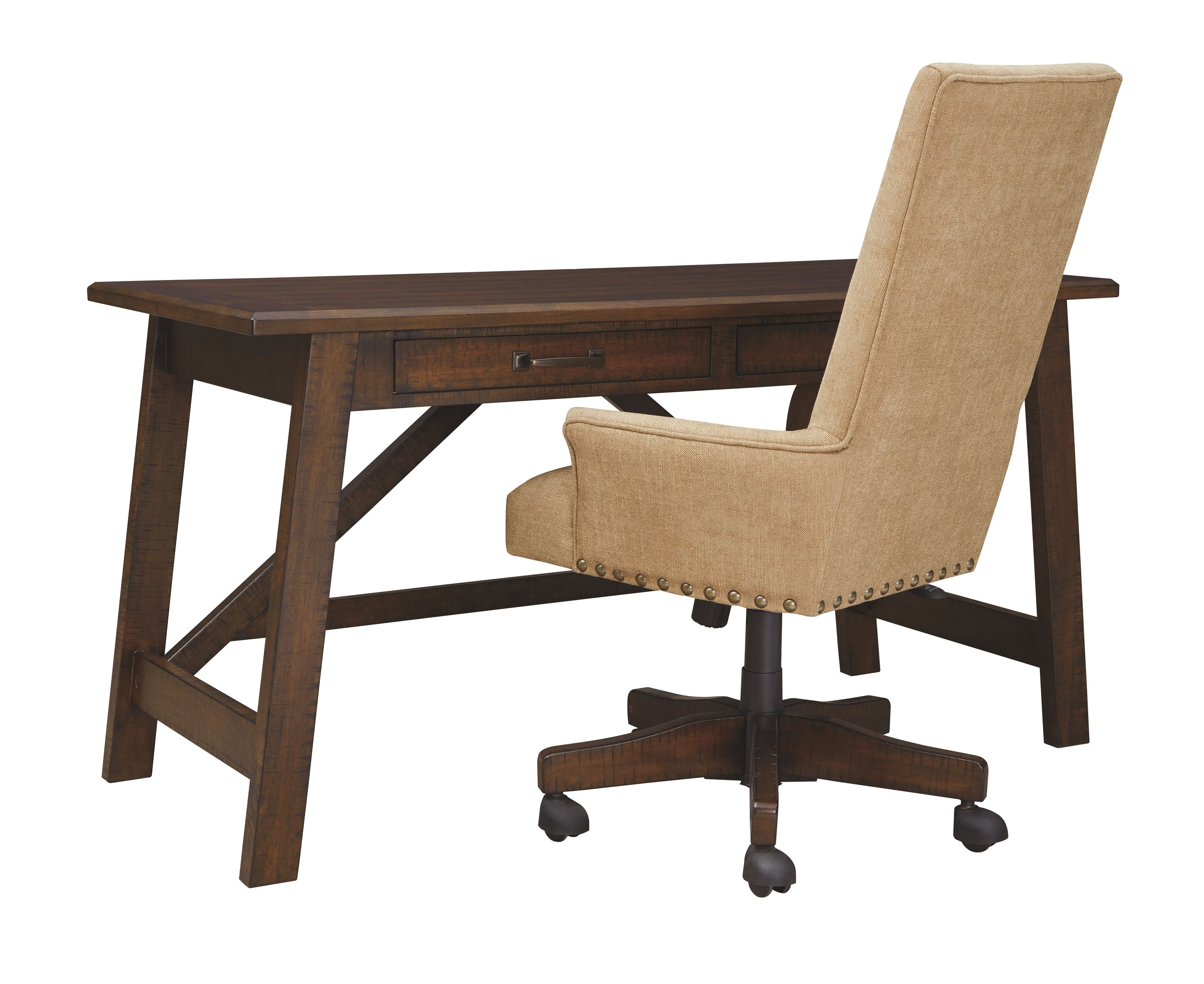 Baldridge rustic brown home office large leg desk discount