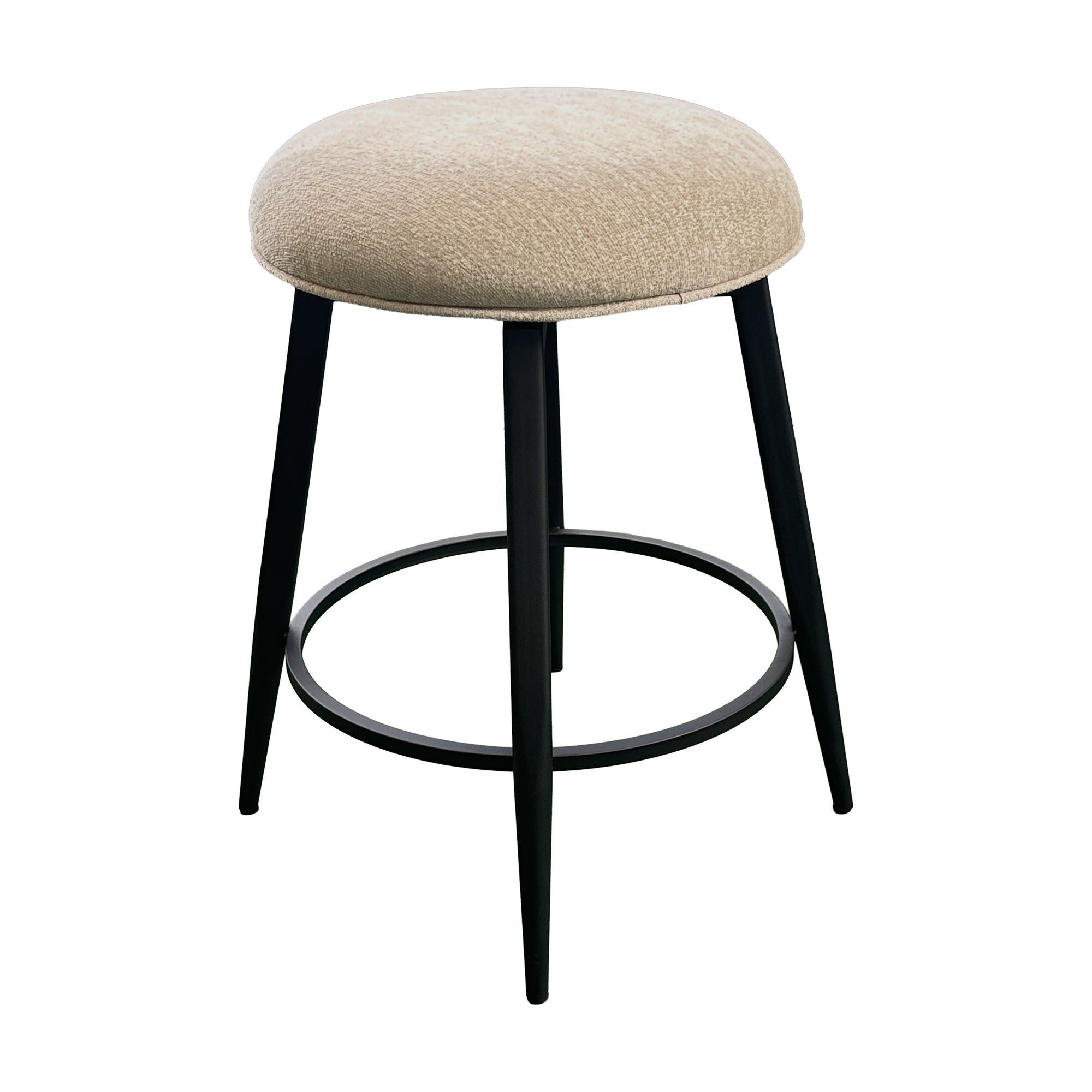 Metal Base Barstools - Barstool With Backless Seat - Champagne