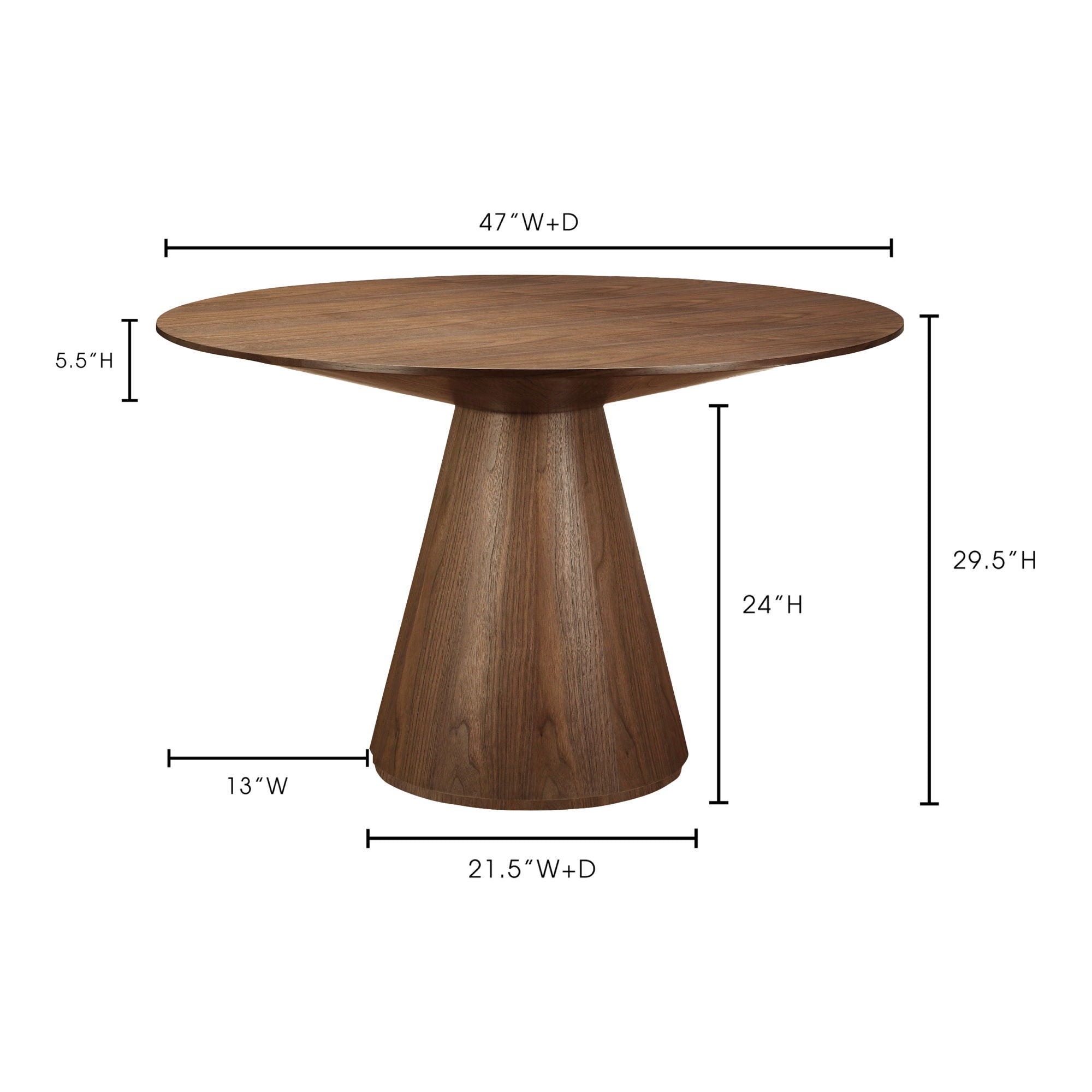 Otago - Round Dining Table - Natural Walnut