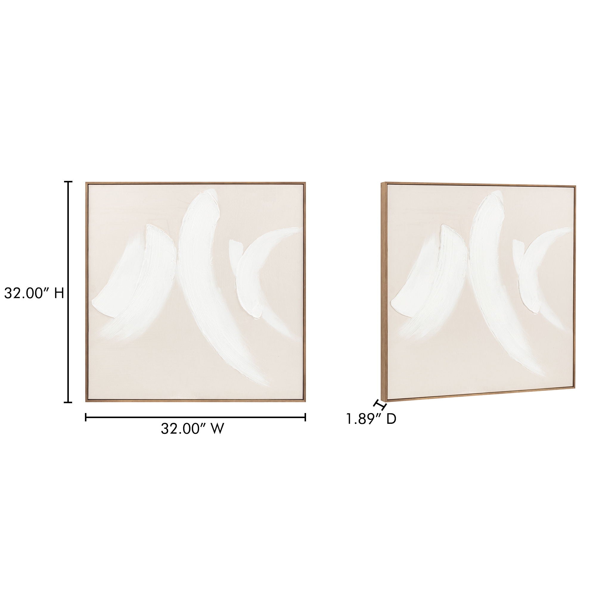 Chorus - Framed Canvas Painting - Beige