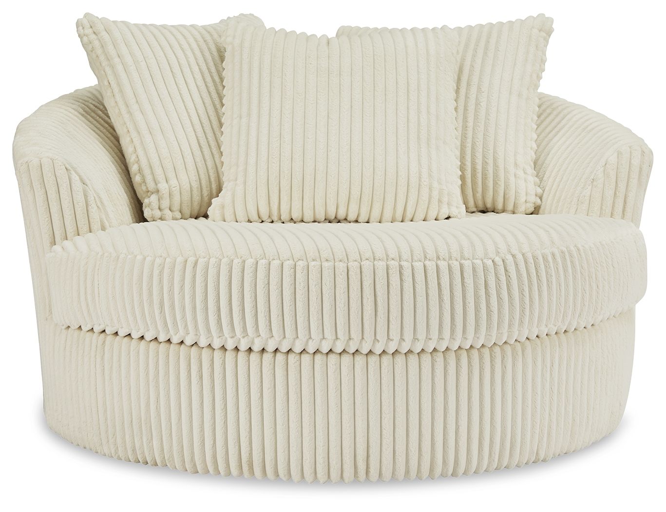 Lindyn - Ivory - Oversized Swivel Accent Chair - Fabric