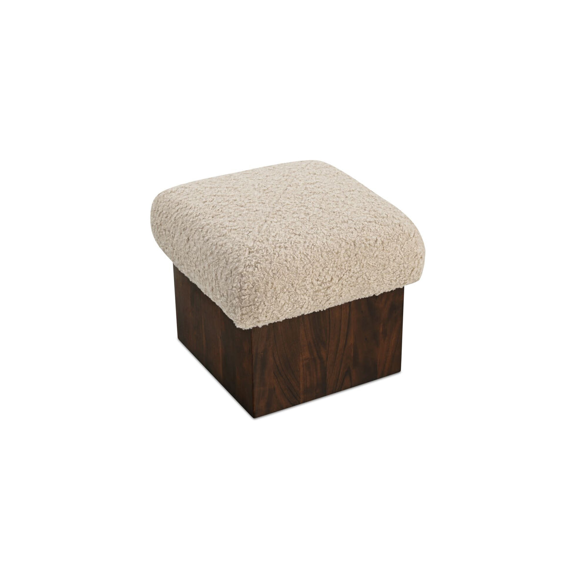 Serge - Ottoman Faux Shearling - Cream / White / Dark Brown
