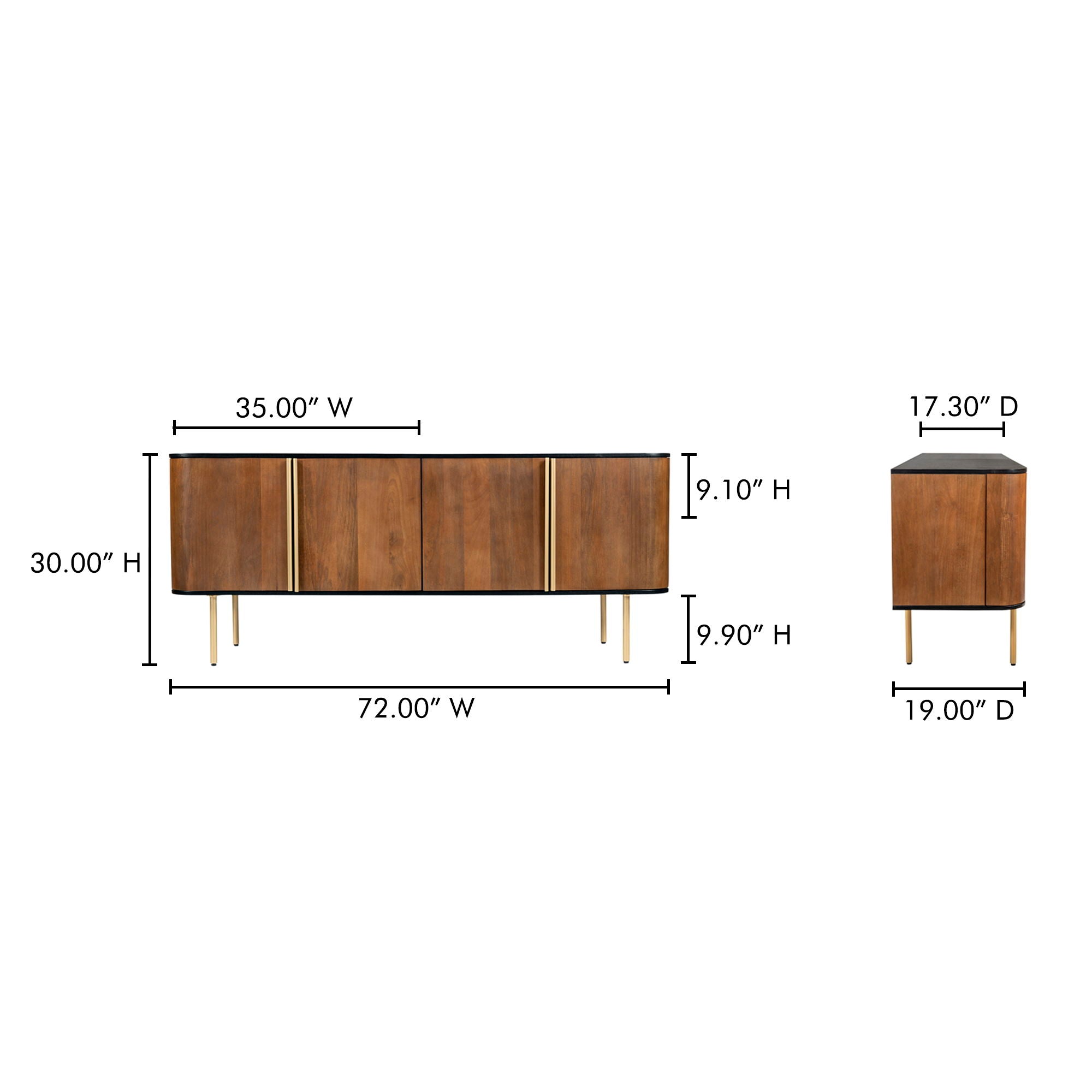 Dionne - 4 Door Sideboard - Brown