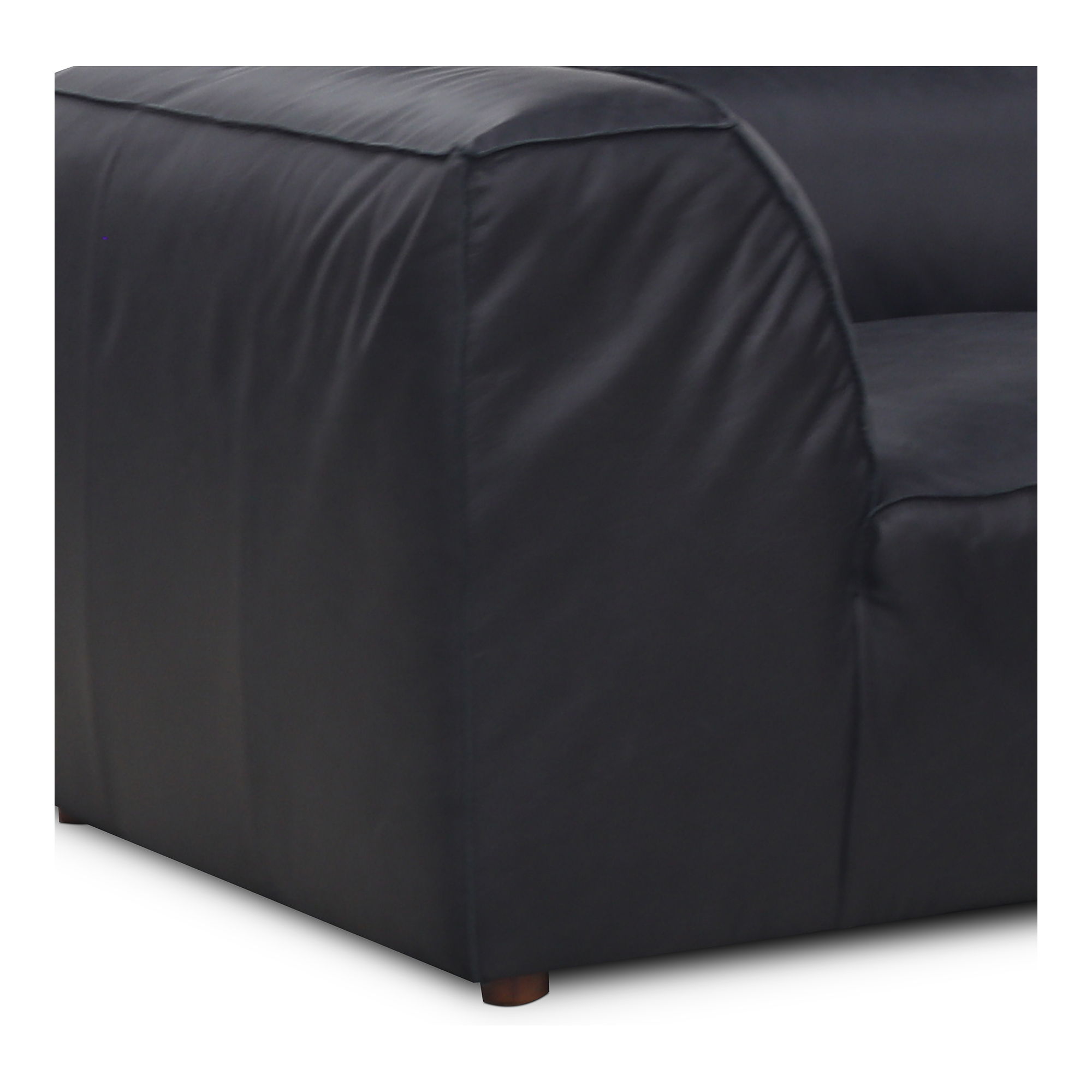 Form - Classic L Modular Leather Sectional - Vantage Black