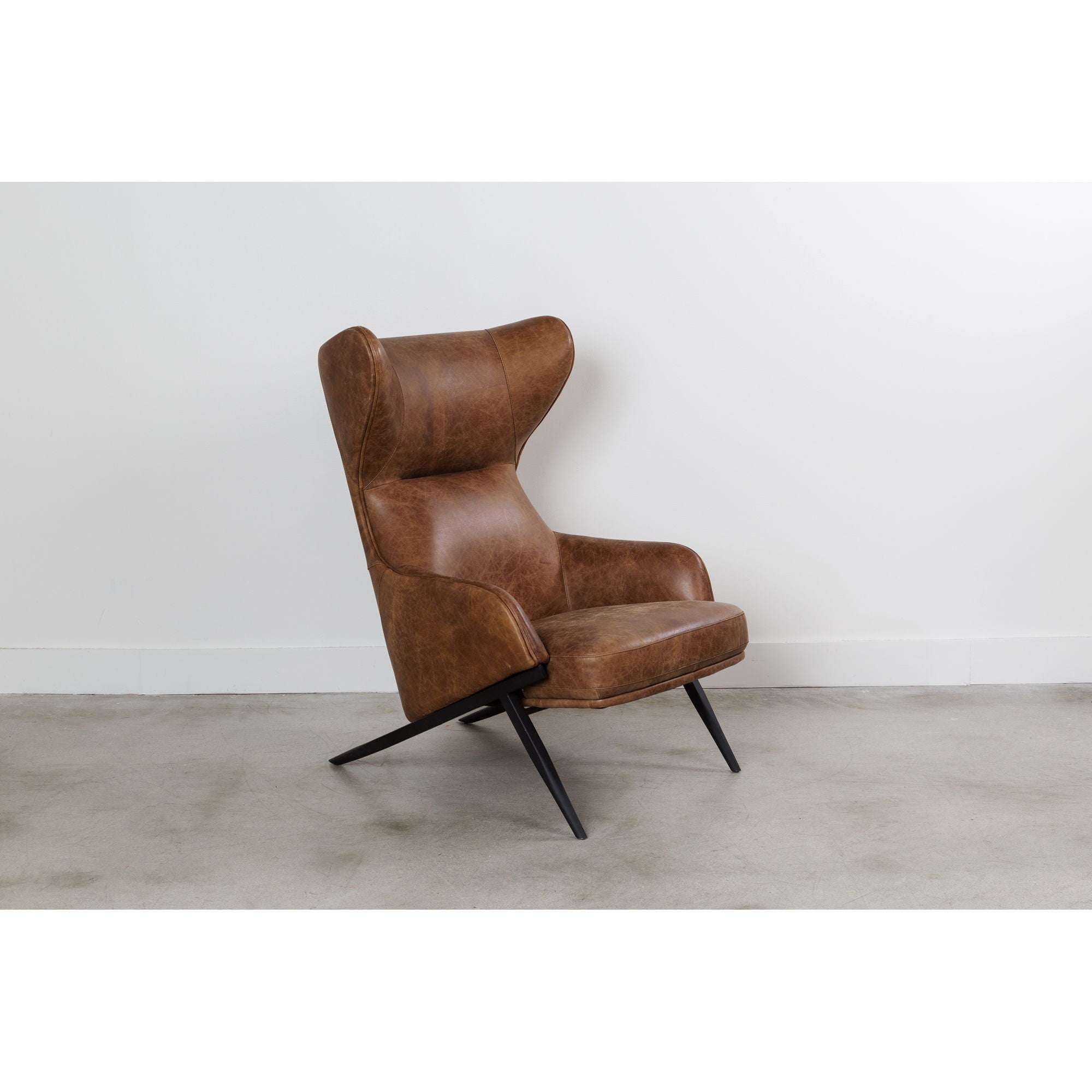 Amos - Leather Accent Chair - Light Brown