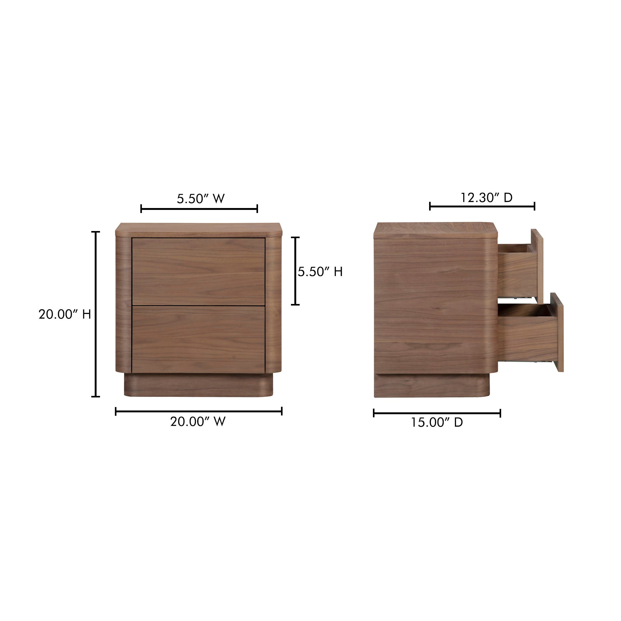 Round Off - Tall Nightstand - Dark Brown