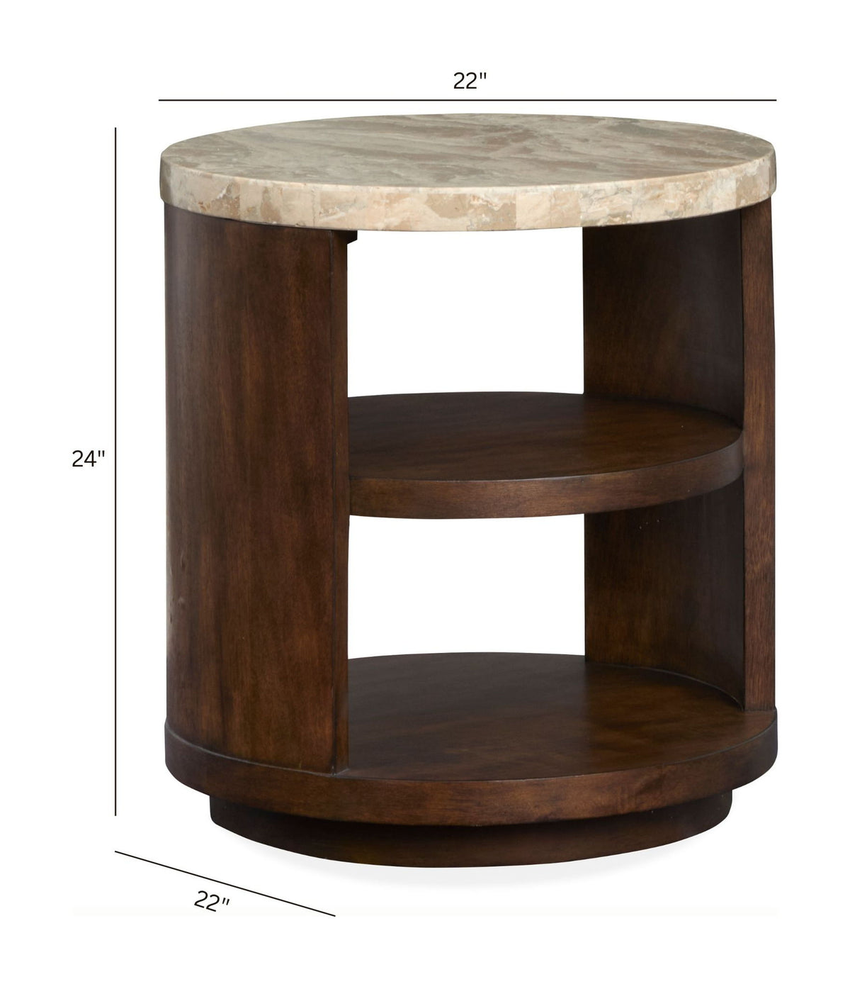 McPherson - Round End Table - Burnt Umber