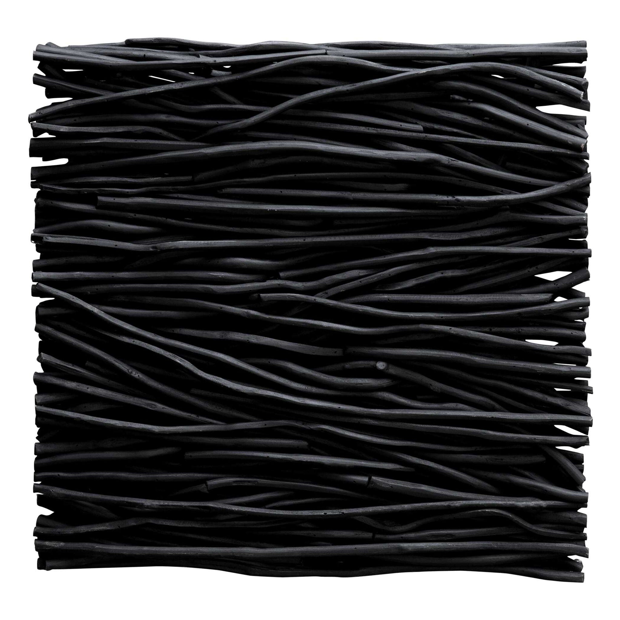 Gathered Teak - Square Wood Wall Decor - Black