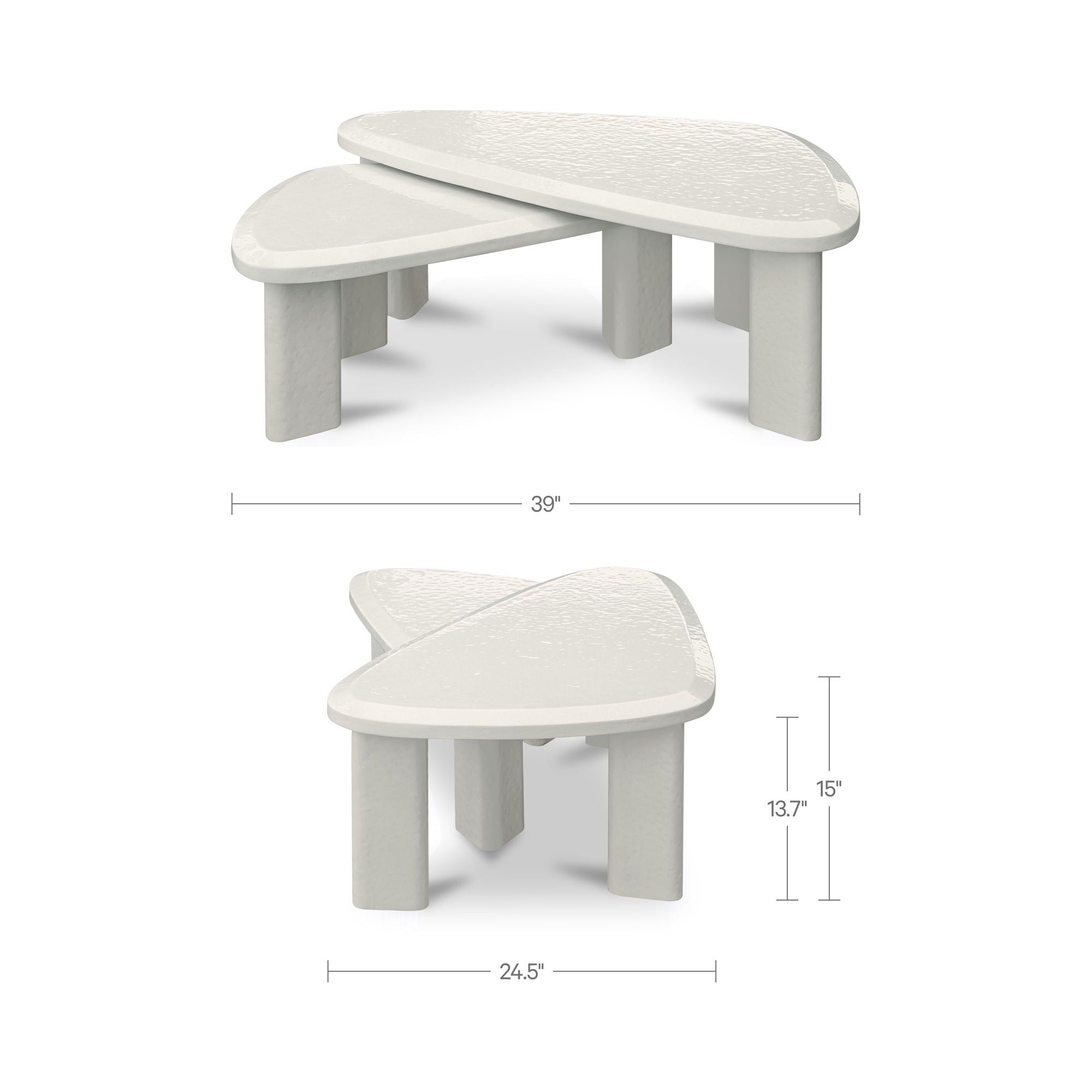 Sophie - Outdoor Nesting Table Set - Cream Lacquer / Beige