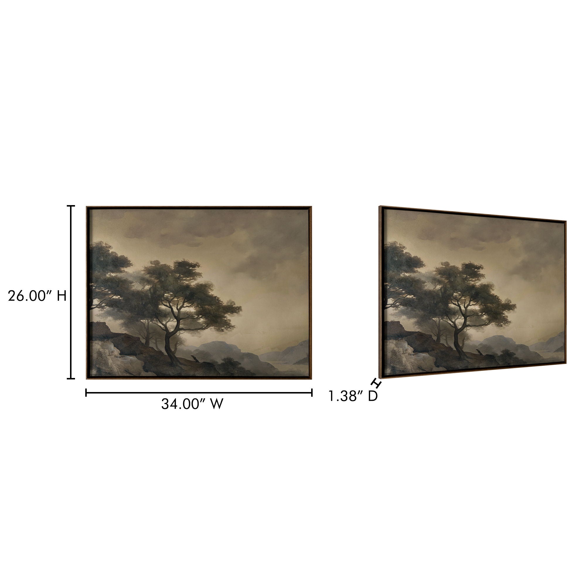 Reverie - Framed Painting - Light Brown