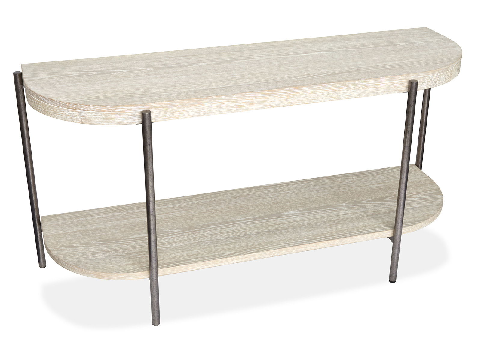 Jennings - Demilune Sofa Table - Edgecomb Grey And Weathered Antique Nickel
