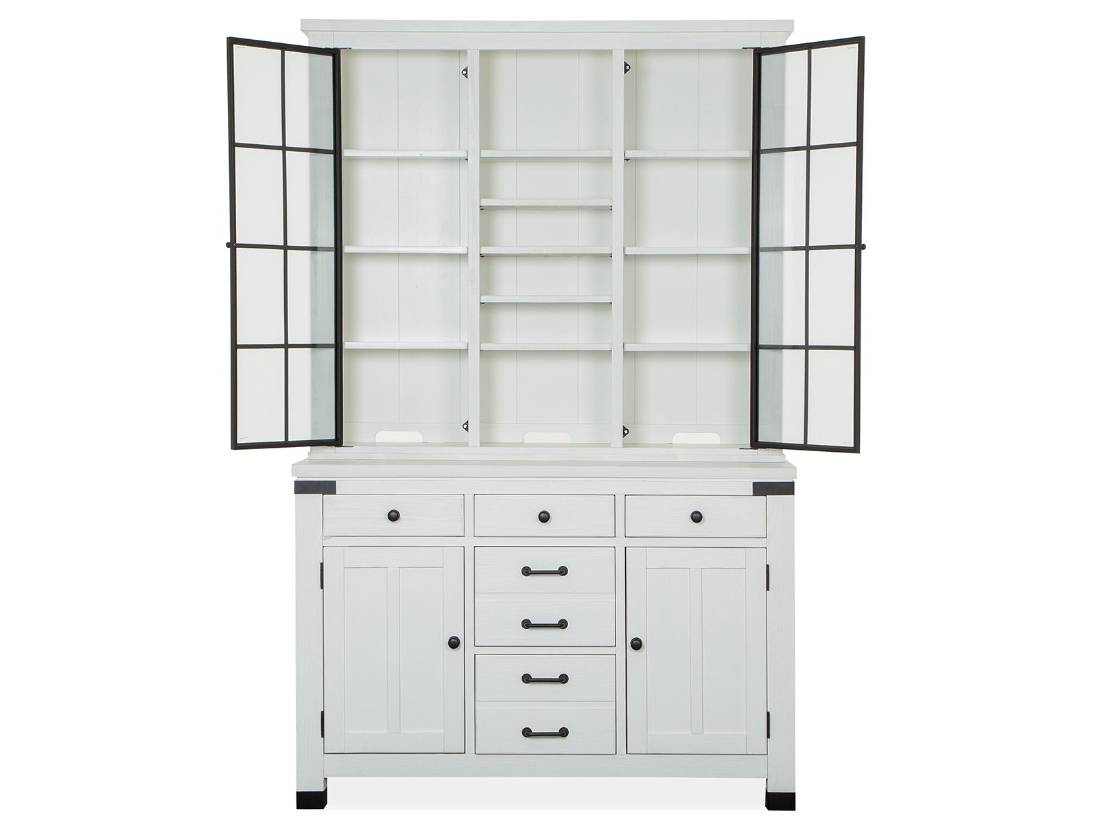 Harper Springs - Server With Hutch - Silo White