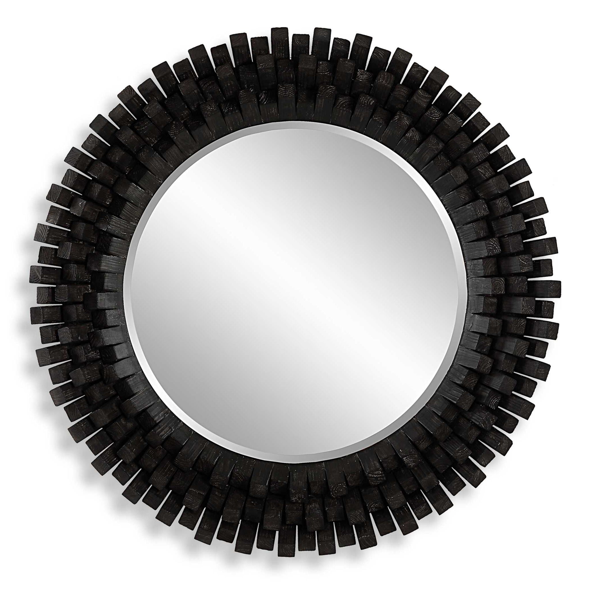 Circle Of Piers - Round Mirror - Black