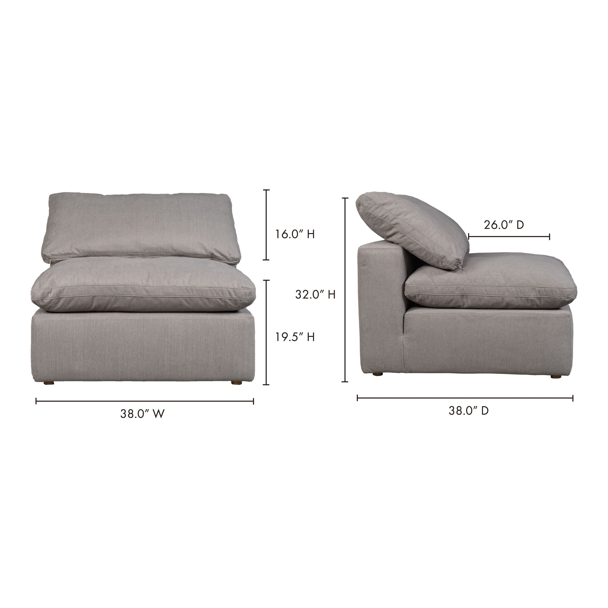 Terra - Livesmart Fabric Condo Slipper Chair - Light Gray