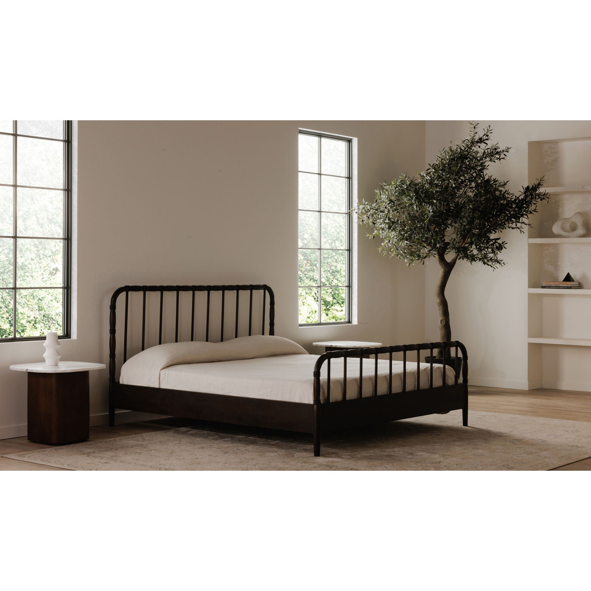 Vivian - King Bed - Dark Brown