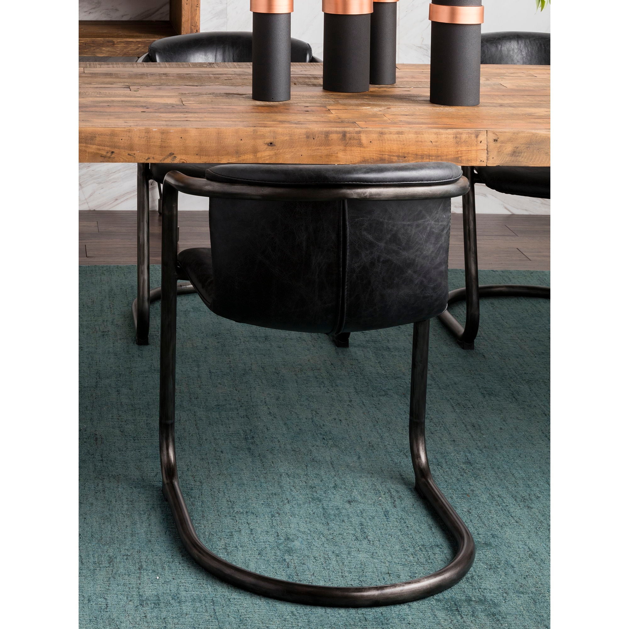 Freeman - Leather Dining Chair (Set of 2) - Onyx Black