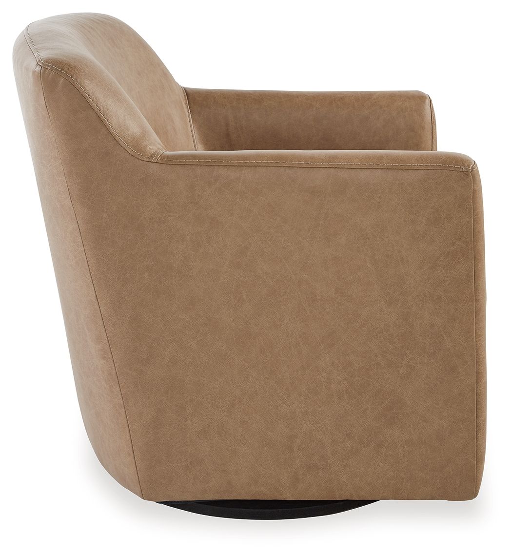 Bradney - Tumbleweed - Swivel Accent Chair - Leather Match