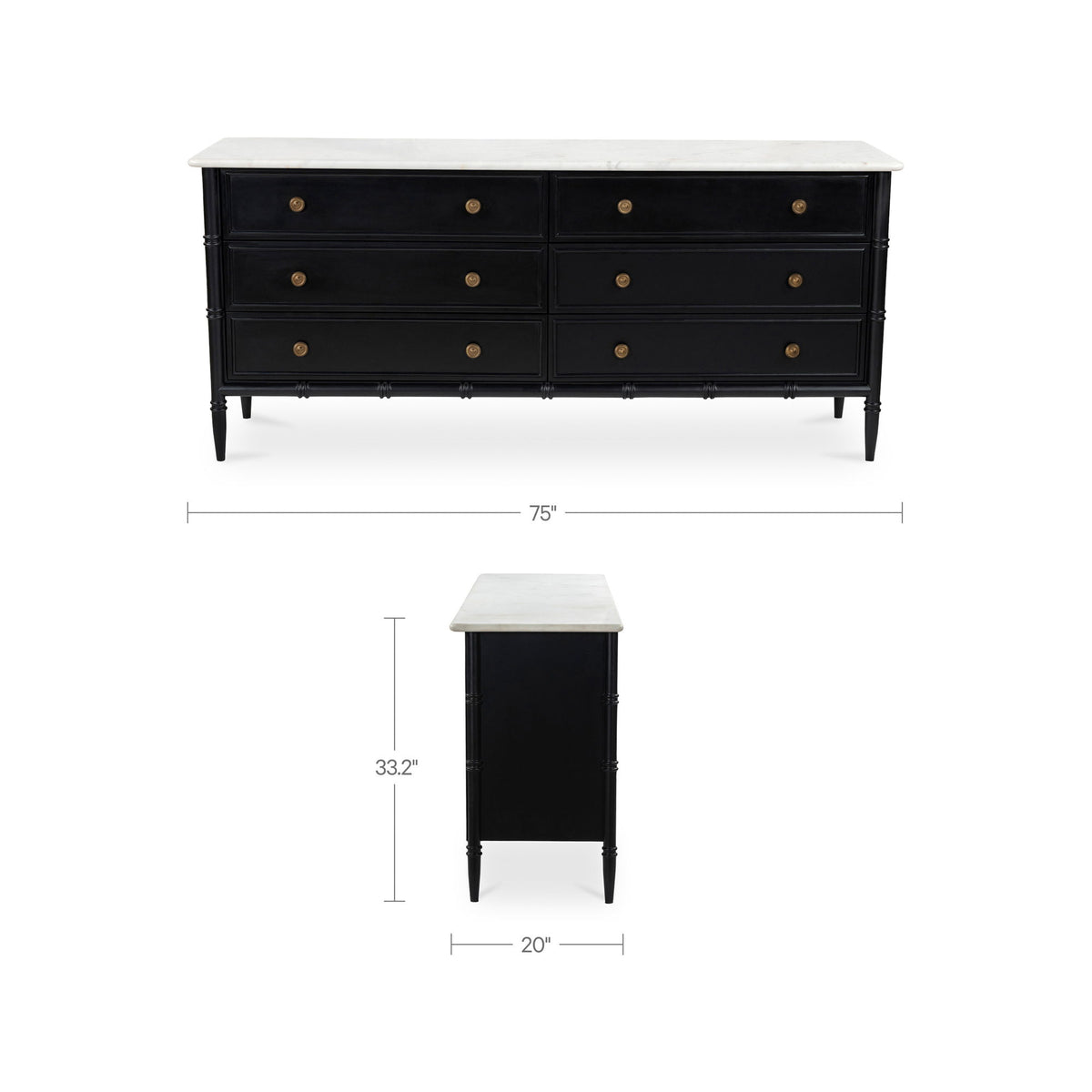 Eleanor - 6 Drawer Dresser - Black