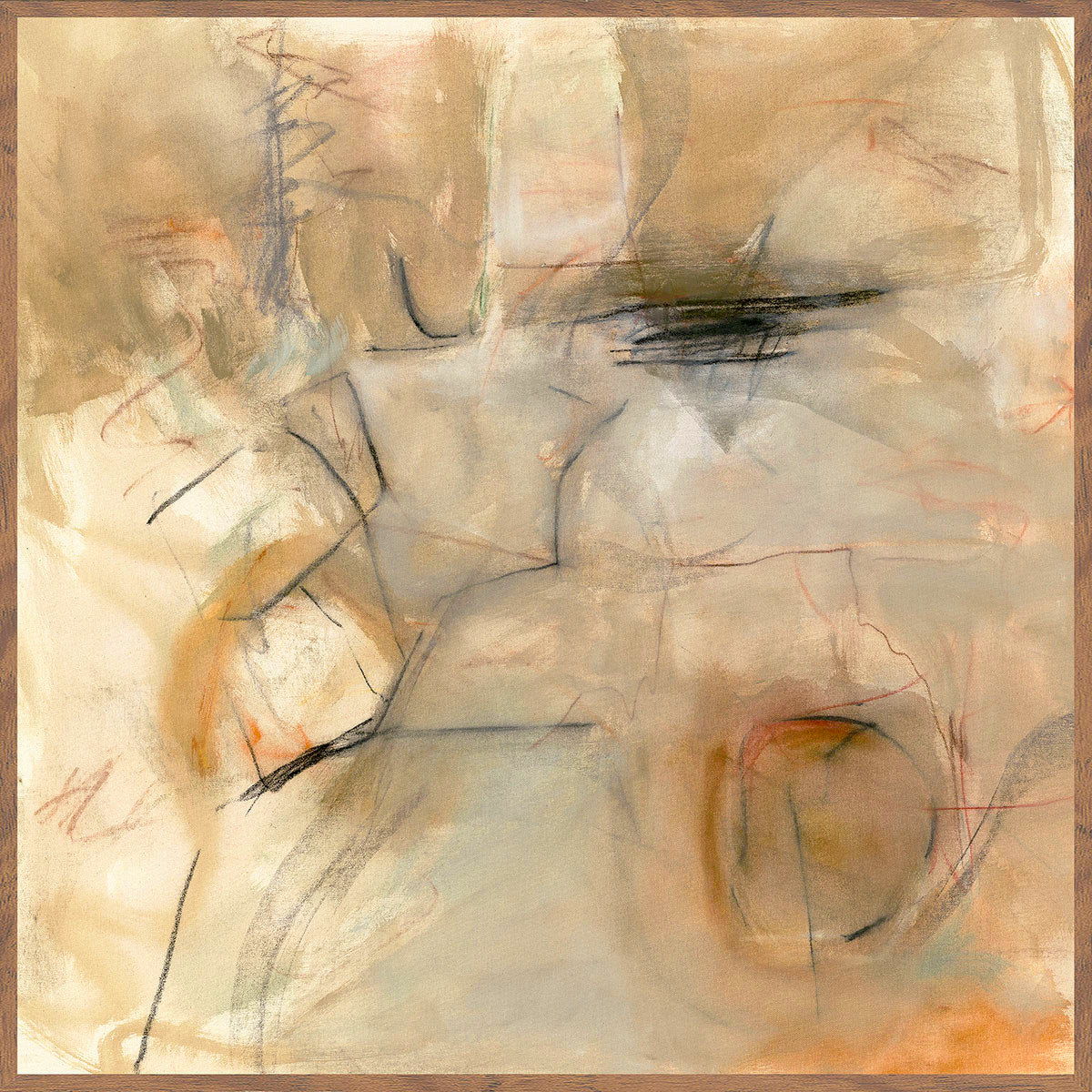 Ochre II - Painting 48' x 48' By Buddy Whitlock - Walnut