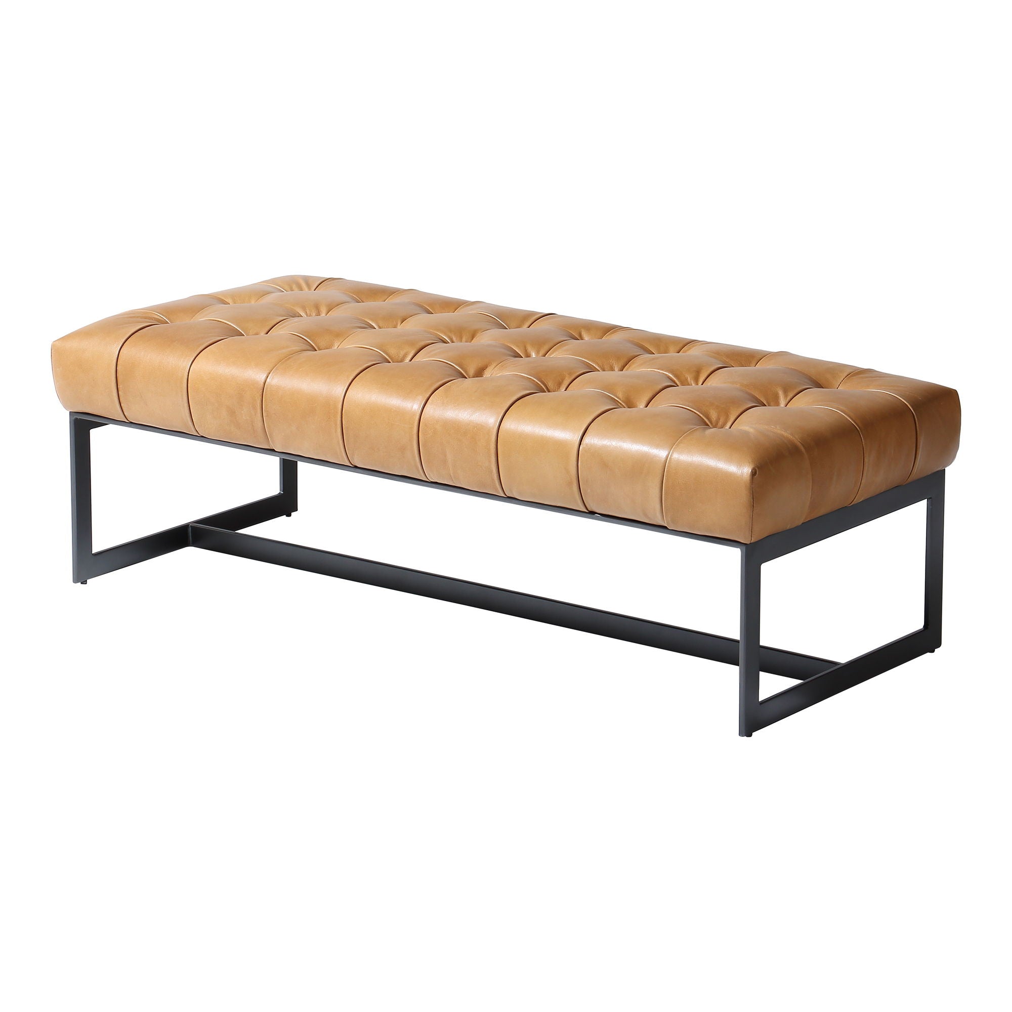 Wyatt - Leather Bench - Light Brown