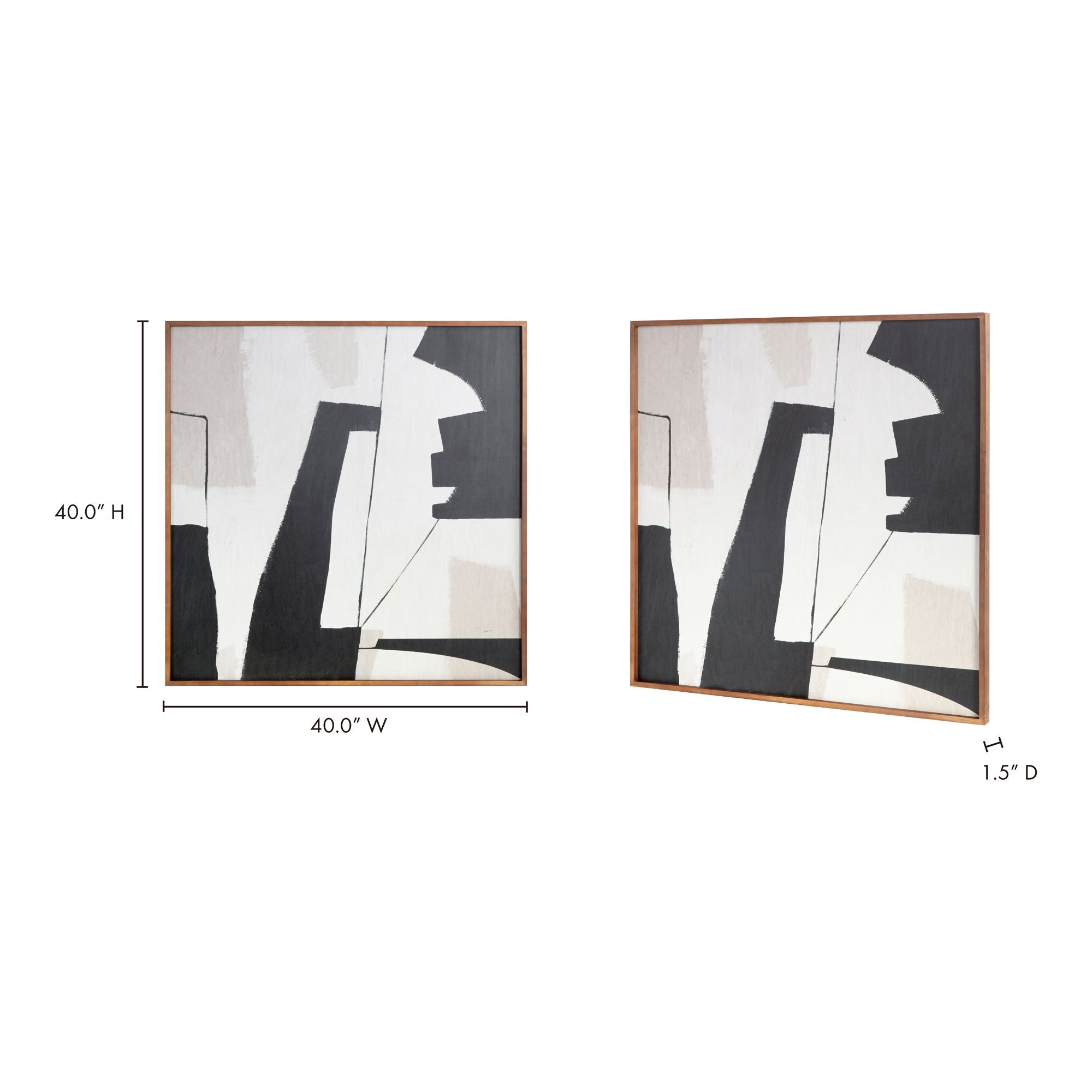 Nostalgia - Framed Painting Warm Palette - White / Dark Gray