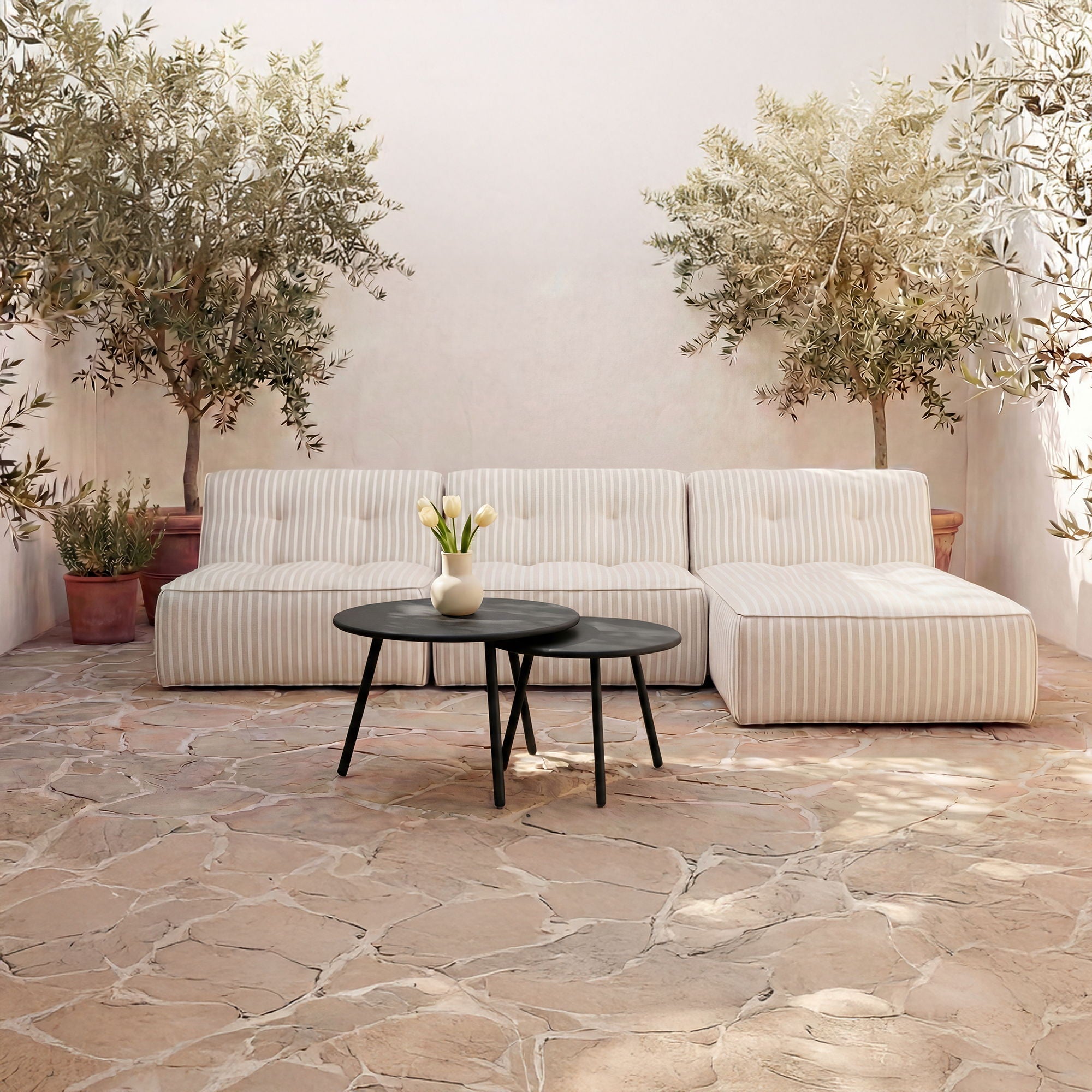 Kari - Outdoor Nesting Coffee Table - Black