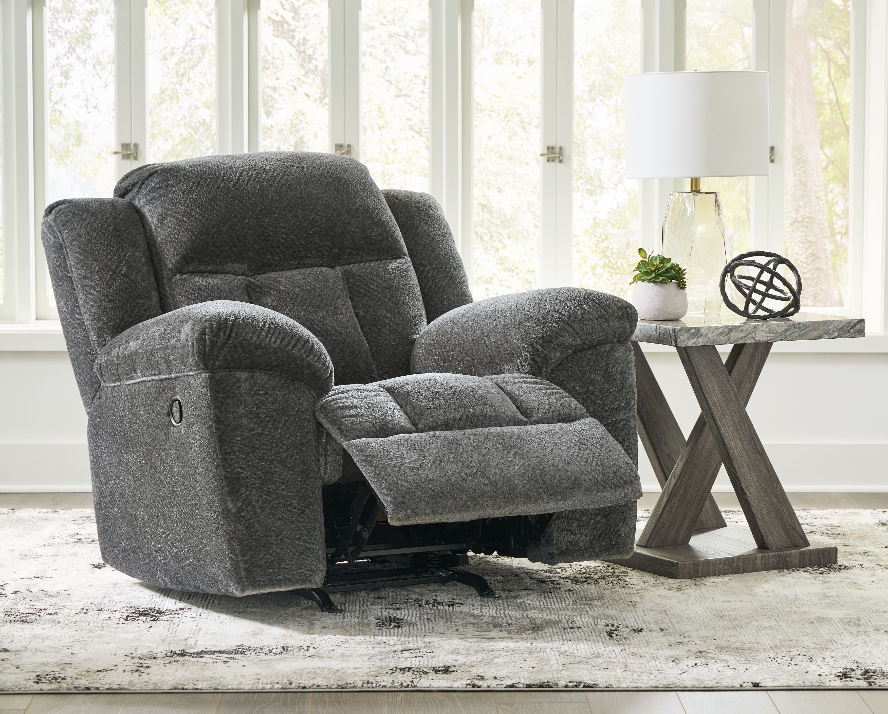 Frohn - Graphite - Rocker Recliner - Fabric