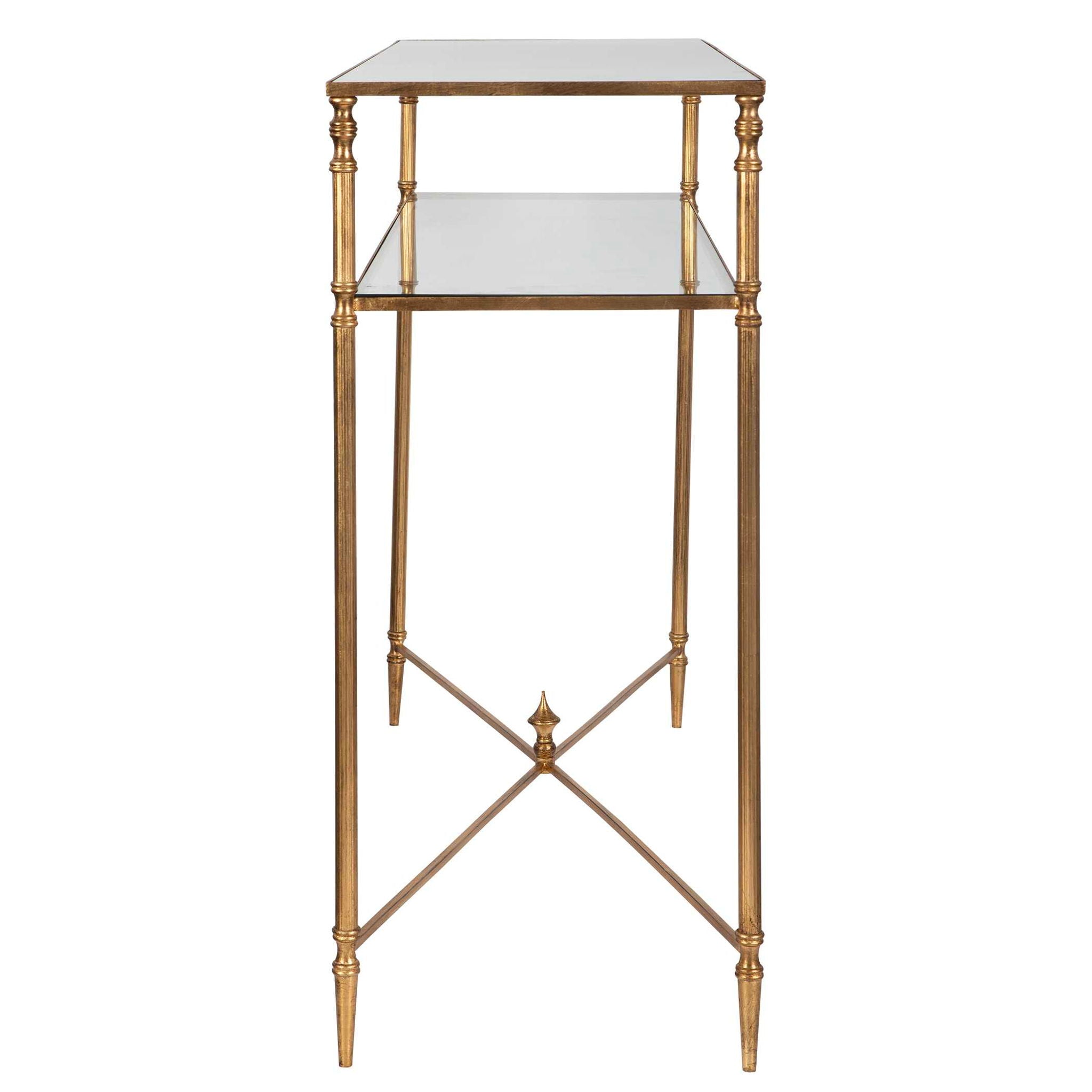 Henzler - Mirrored Glass Console Table - Gold