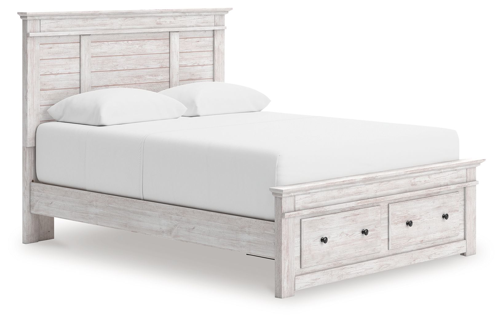 Makidern - Panel Storage Bed With Storage Footboard