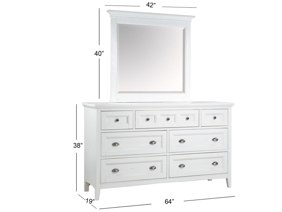 Heron Cove - Landscape Mirror - Chalk White