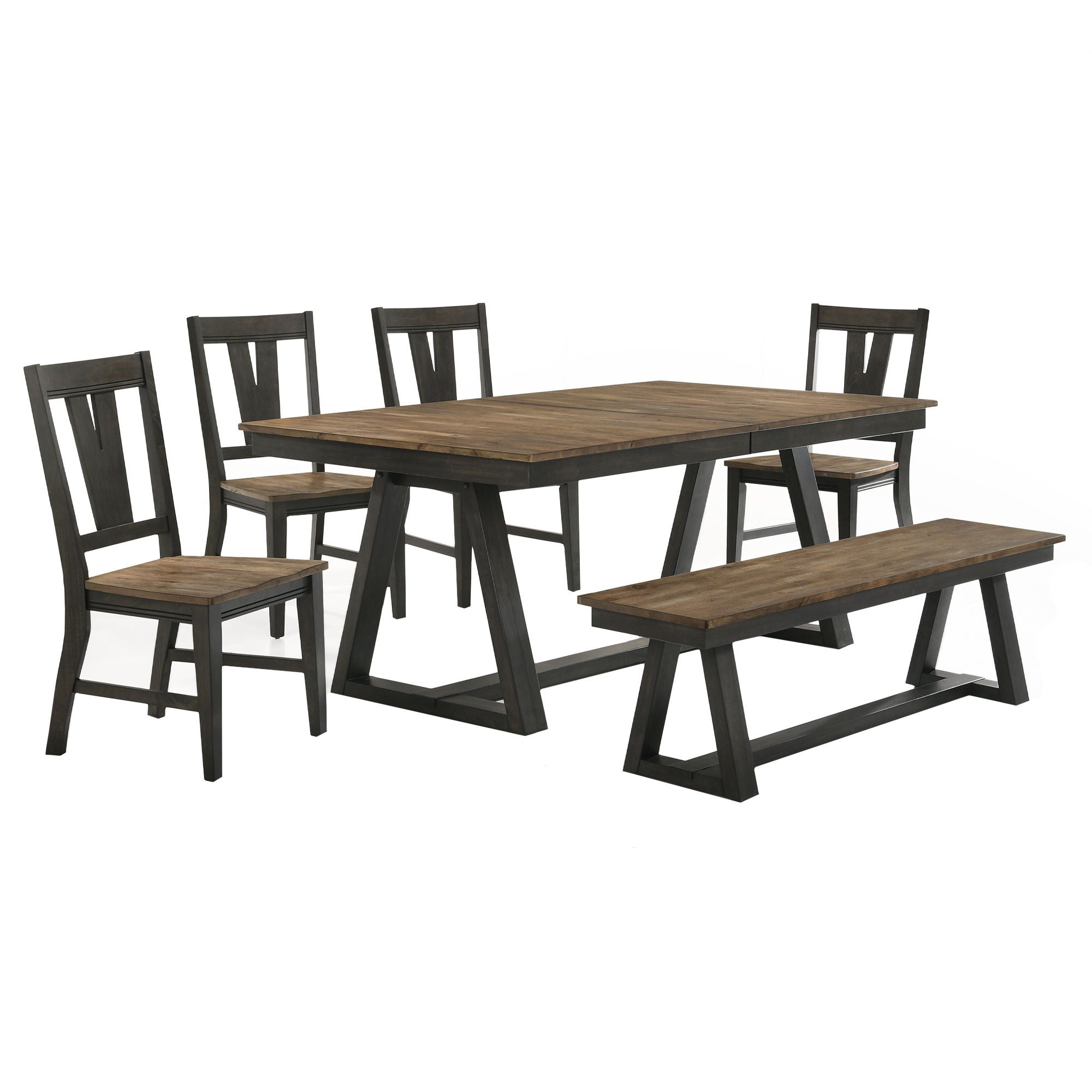 Harper - Trestle Table - Brushed Brown / Pecan