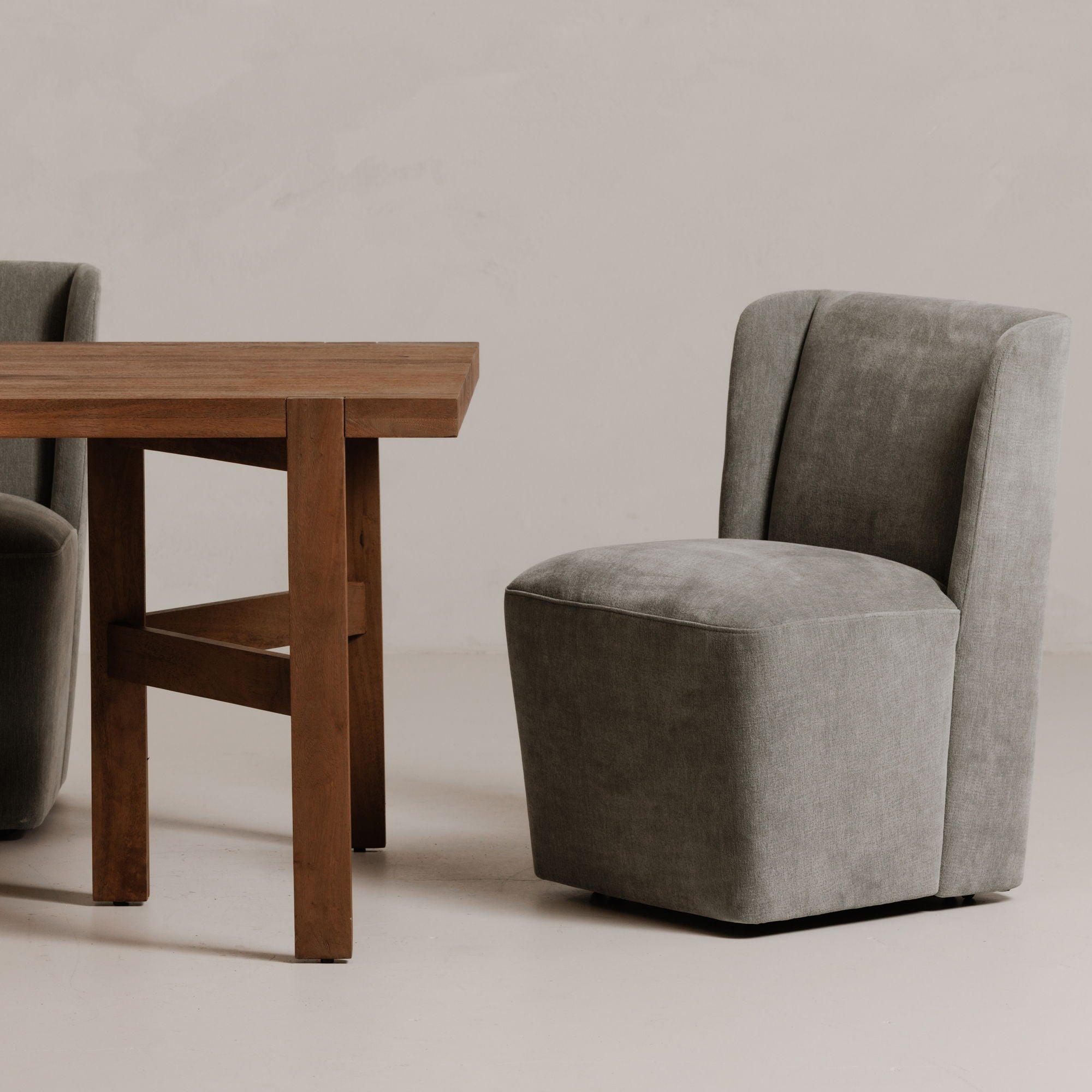 Cormac - Rolling Dining Chair - Slate / Green