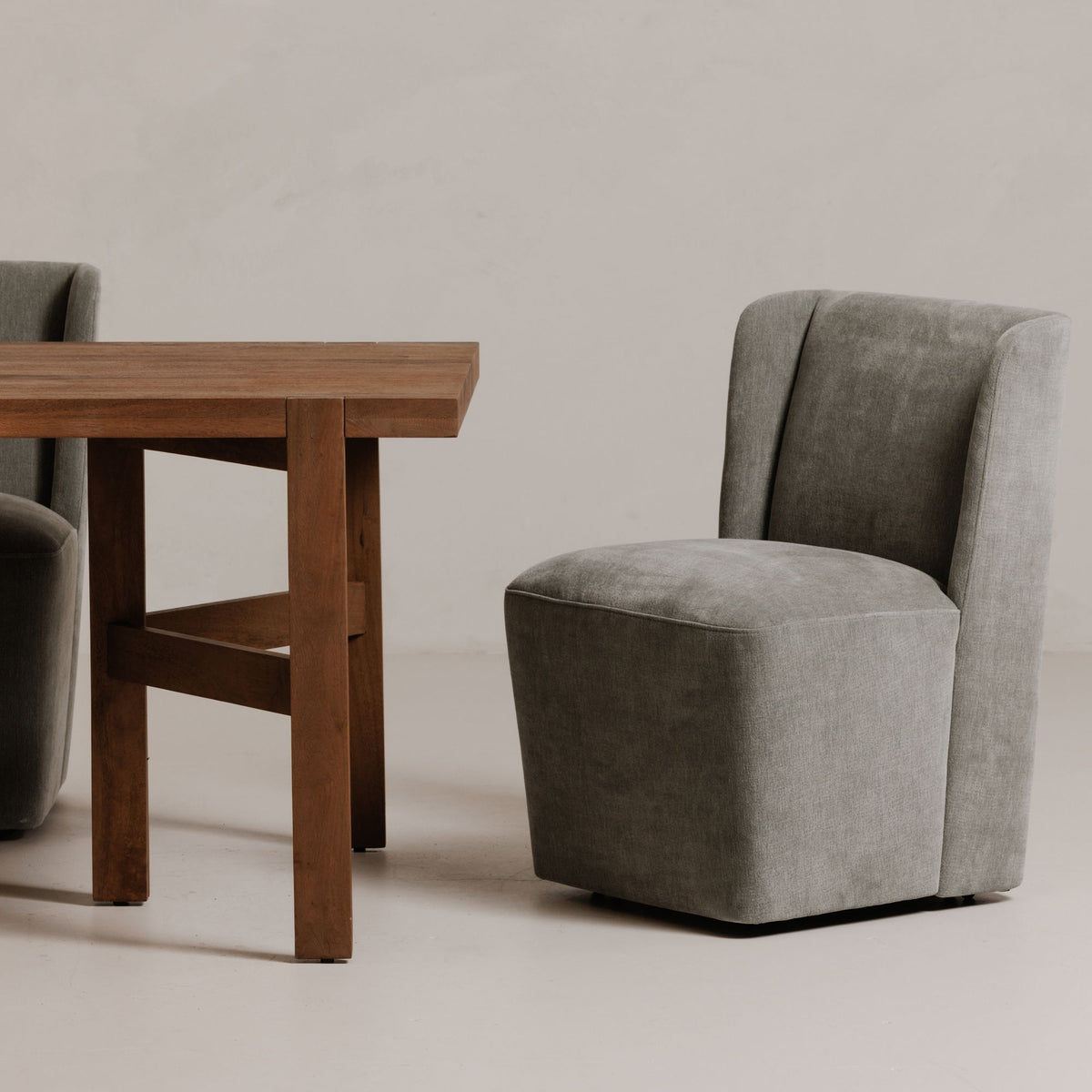 Cormac - Rolling Dining Chair - Slate Green